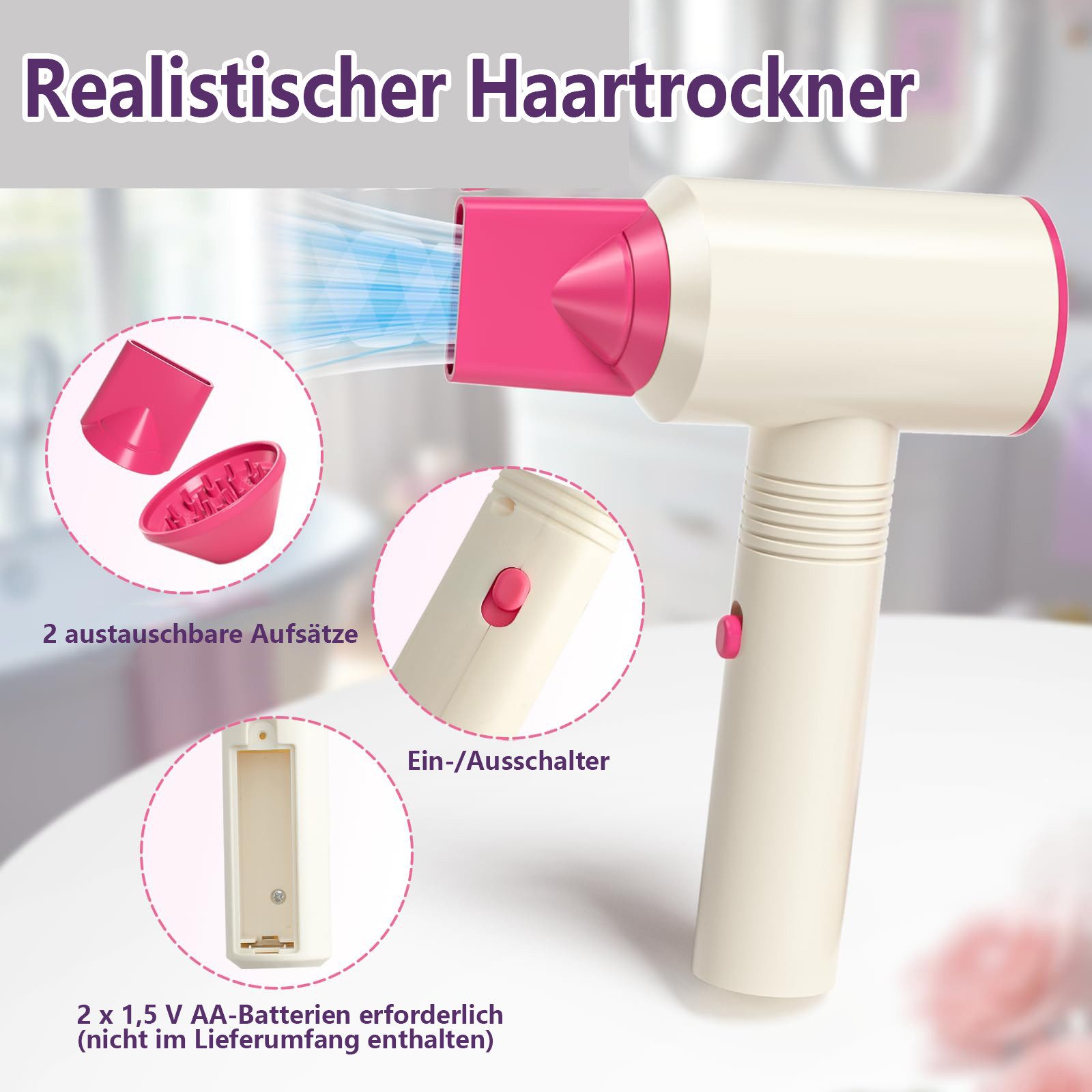 Sorvyzxn Spielzeug-Frisierkoffer Friseur Set Kinder Schminkkoffer Mädchen, Kinderschminke Geschenke, Friseurkoffer Haarstyling Zubehör Makeup Spielzeug