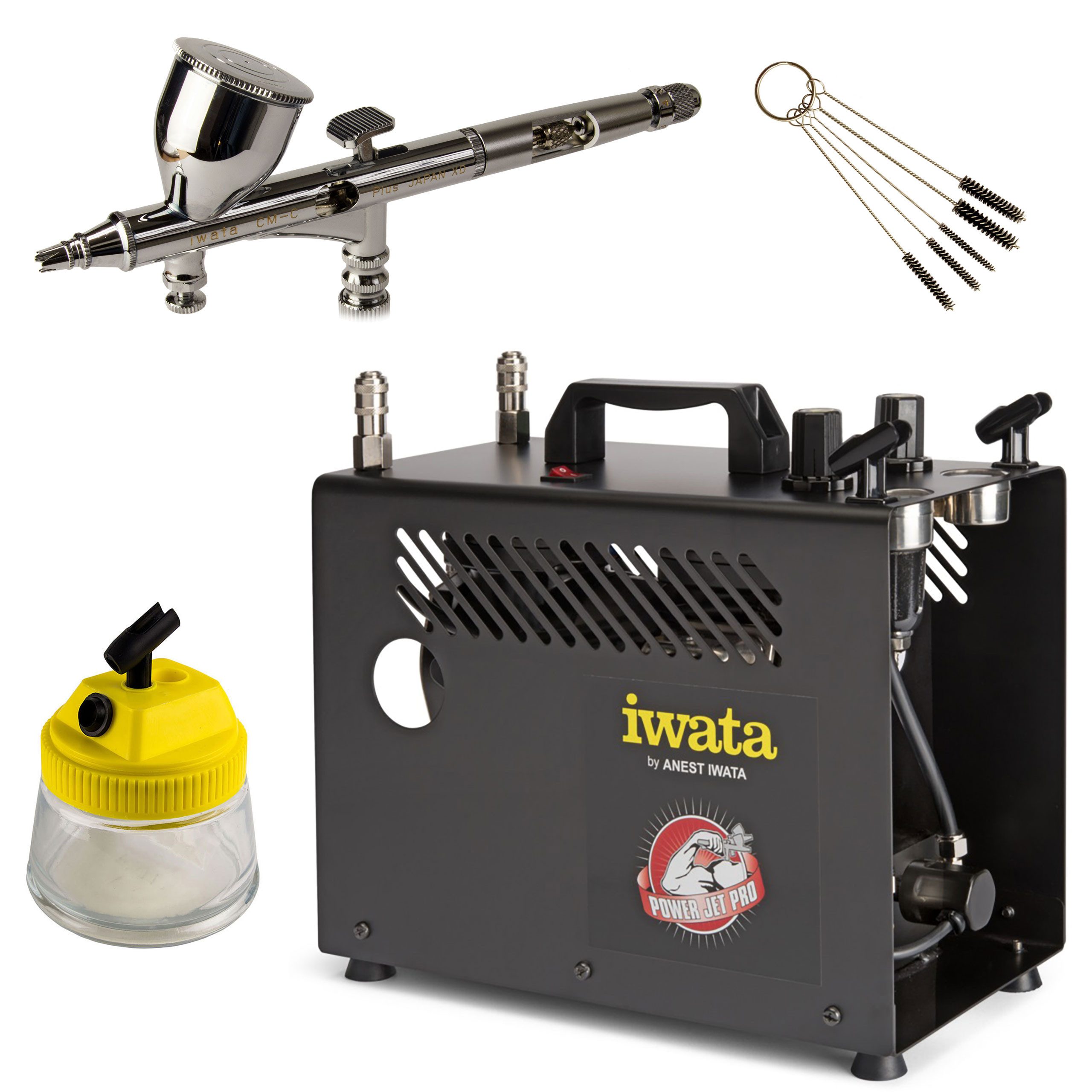Iwata Airbrush-Kompressor IS-975 + Iwata Custom Micron CM-C2 Plus Airbrushpistole - Profi Set 26