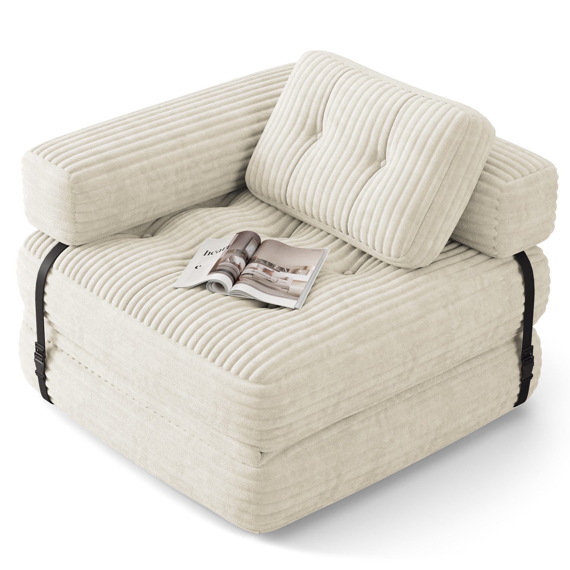 Bealife 1,5-Sitzer Klappbares Sofa, Relaxsessel Indoor-Lazy mit Armlehnen günstig online kaufen