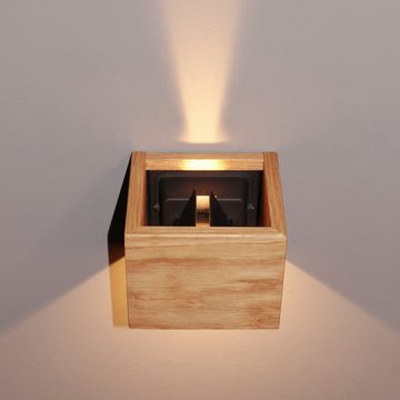 FISCHER & HONSEL Wandleuchte Shine-Wood, LED fest integriert, made in Germany, langlebige LED