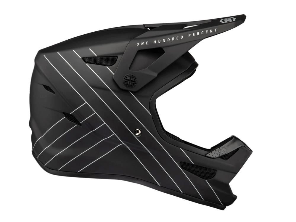 Fahrradhelm 100% Status youth helmet YS black - leichter Fullface-Kinderhelm mit m