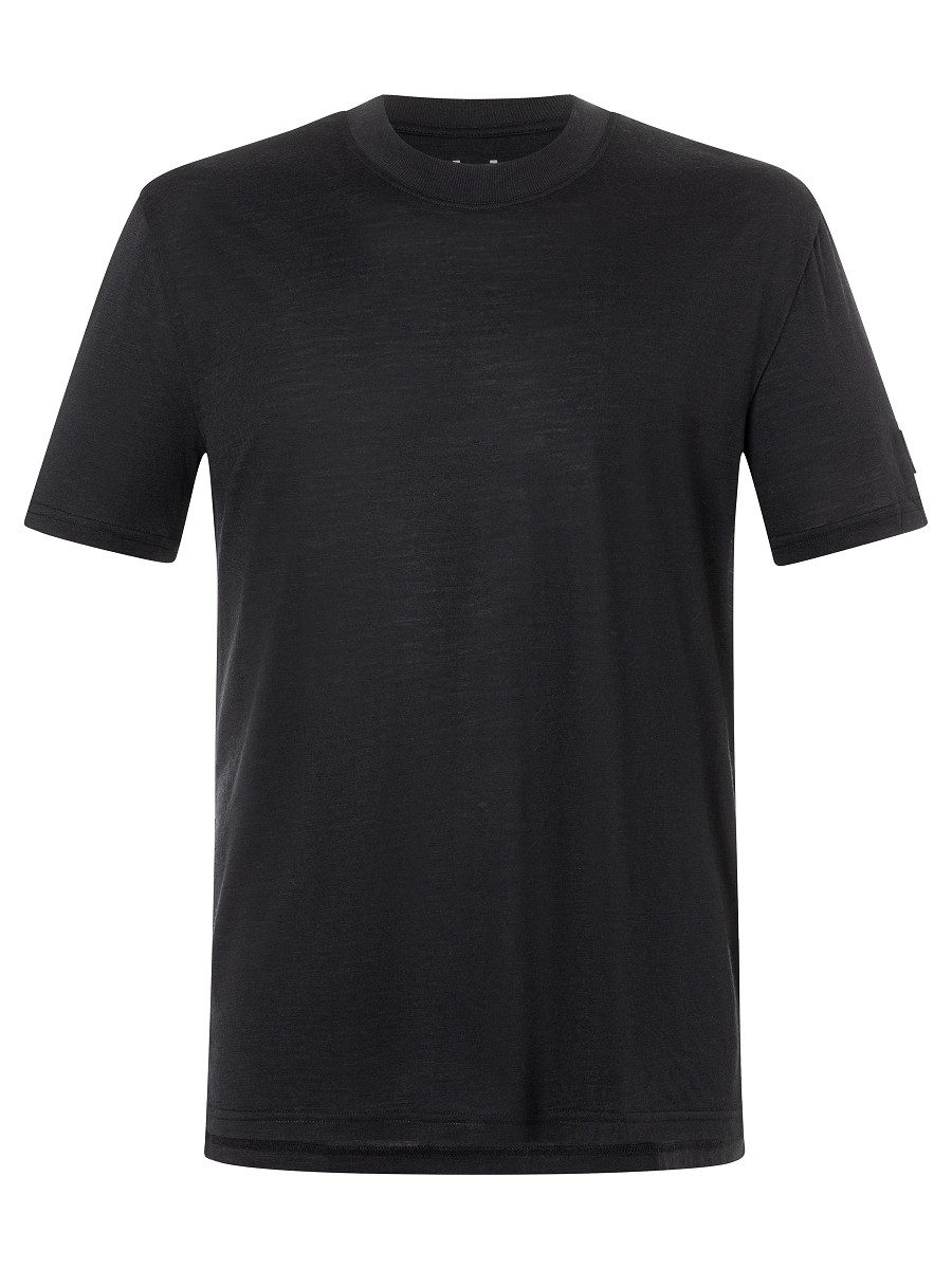 SUPER.NATURAL T-Shirt für Herren, nachhaltig, Merino casual, gerippter Kragen