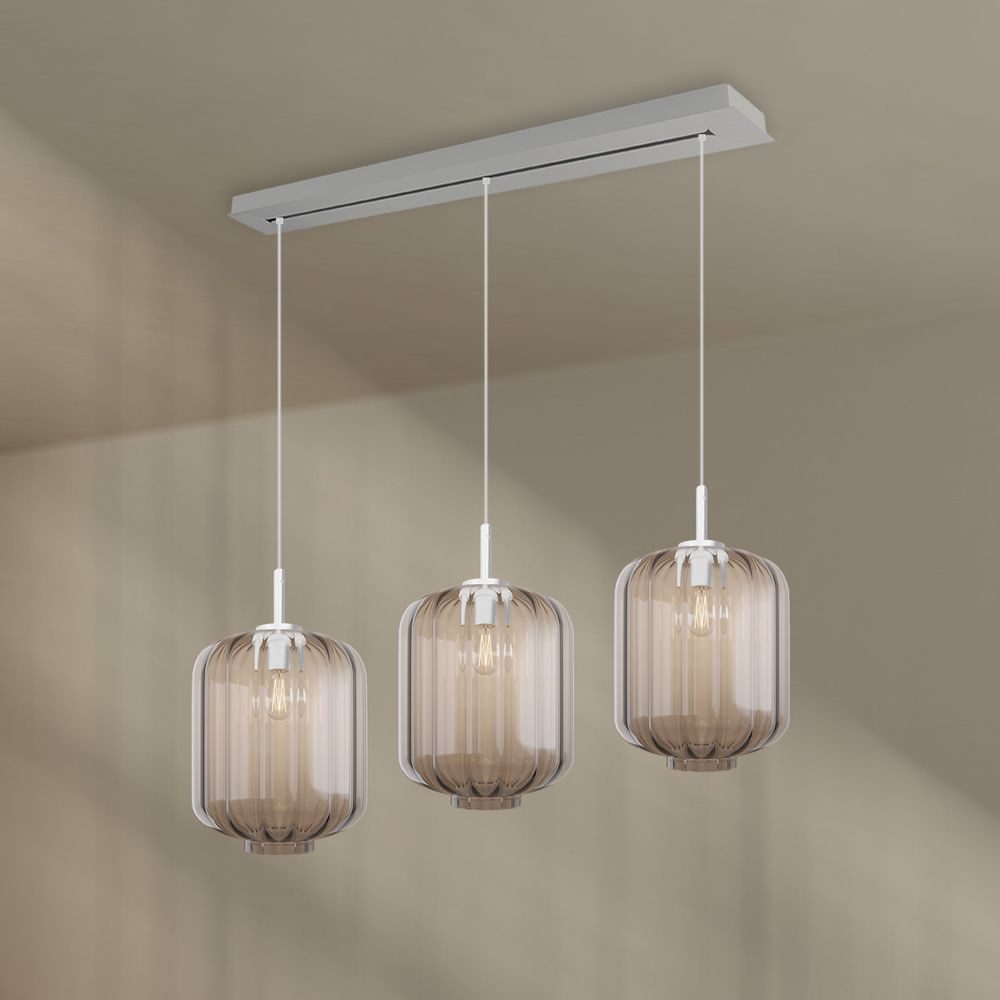 s.luce Pendelleuchte Velo Esstischleuchte 3-flg Baldachin 120cm Ø 25cm Klar