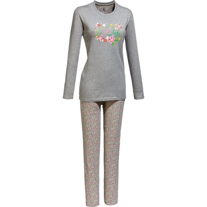 Erwin Müller Pyjama Schlafanzug (2 tlg) Single-Jersey Blumen