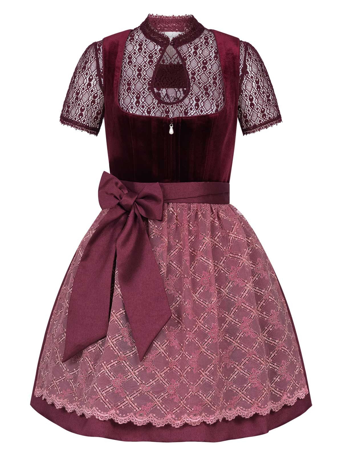 Dirndl "FRANZISKA" Dirndl-Set Kleid, Bluse und Schürze - mit 60cm Rocklänge