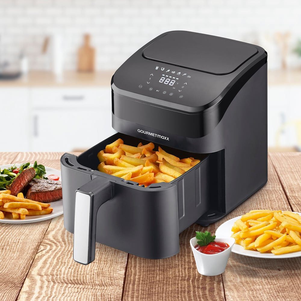 GOURMETmaxx Heißluftfritteuse Digitale Heißluftfritteuse 4L mit Timer & Touchscreen, 1400 W, Airfryer mit vielseitigen Funktionen & Programmen 1400 W