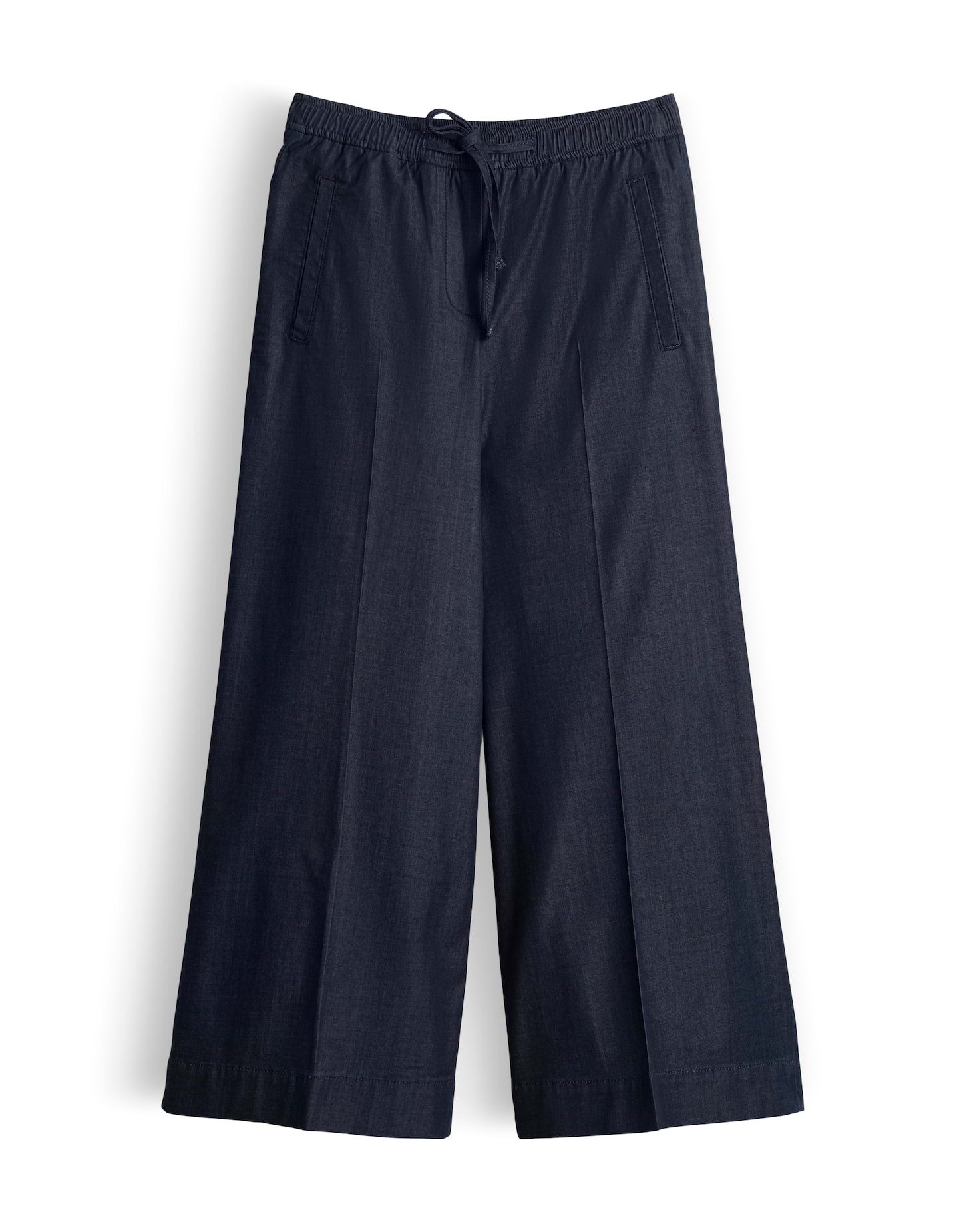 OPUS Culotte Misha move aus Denim mit weichem Griff Zarte Falten geben dem Look eine lockere Leichtigkeit