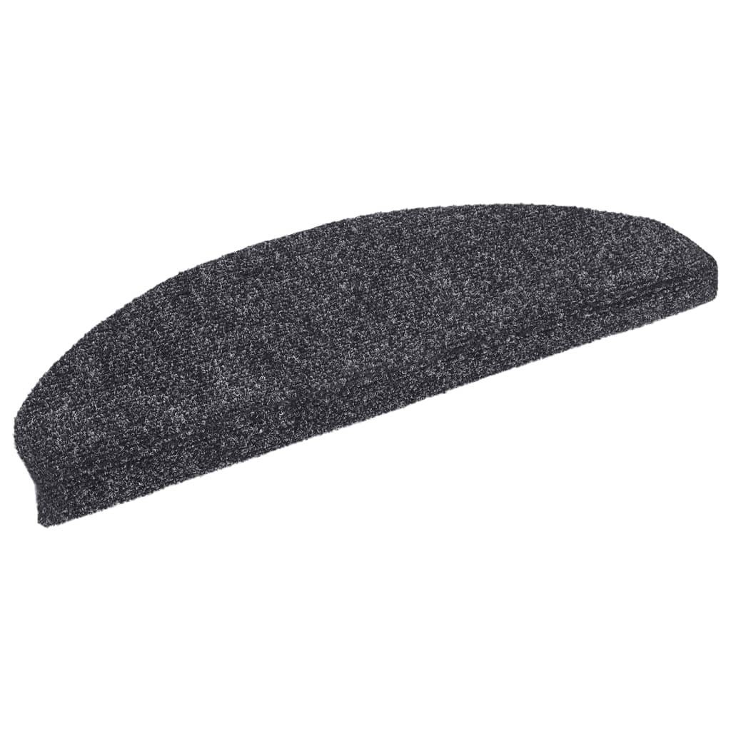 vidaXL Stufenmatte Stufenmatten Selbstklebend 15 Stk. 65x21x4 cm Dunkelgrau Halbrund Groß, Rechteckig, Höhe: 4 mm