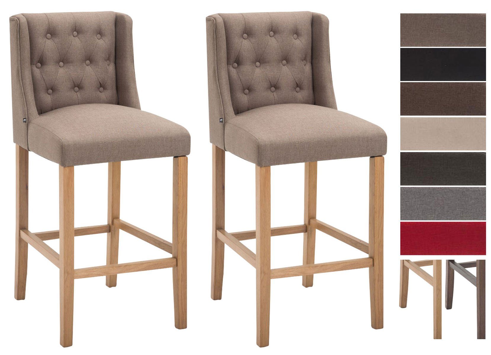 CLP Barhocker Cassandra Stoff (2er Set, günstig online kaufen