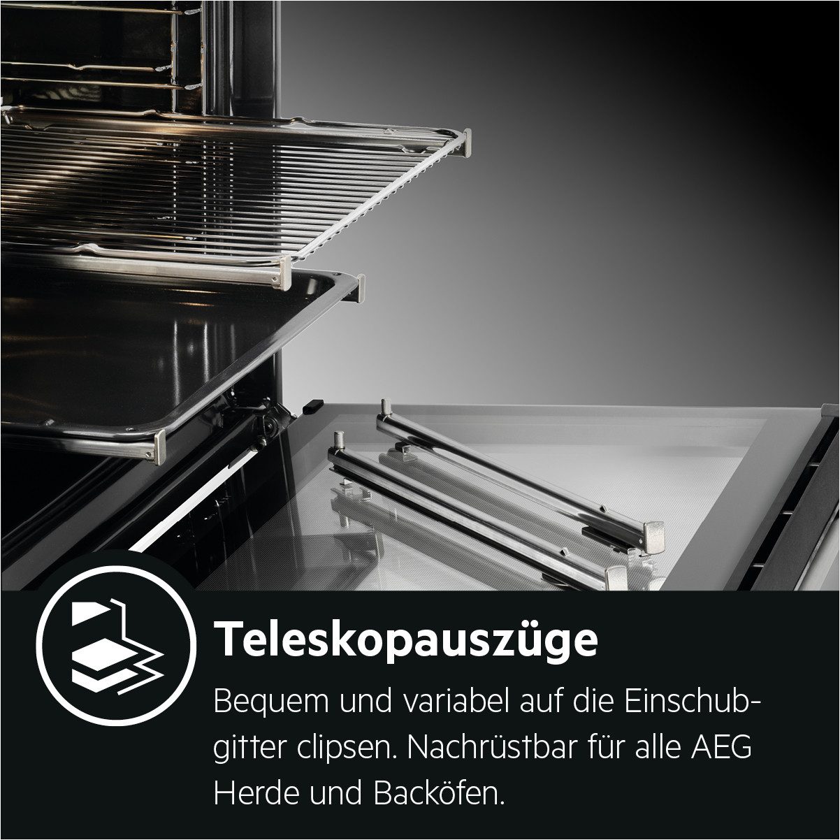 AEG Elektro-Standherd CCB5440CBM, mit Teilauszug, Keramik-Kochfeld mit 4 Kochzonen, mit Leichtreinigungstür, mit Timer