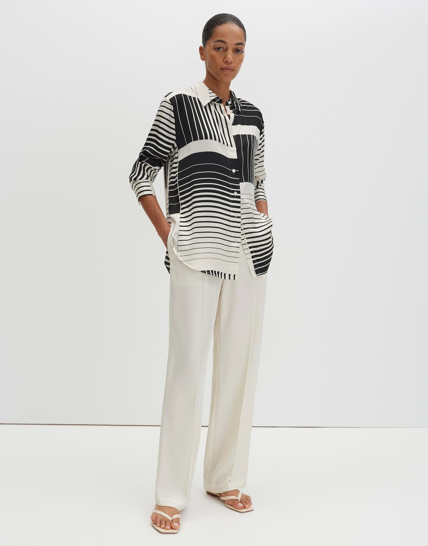 someday Langarmbluse ZANUARY Loose aus nachhaltigem Viskose Twill gerader Schnitt, dezente Twillstruktur, weich fließender Fall