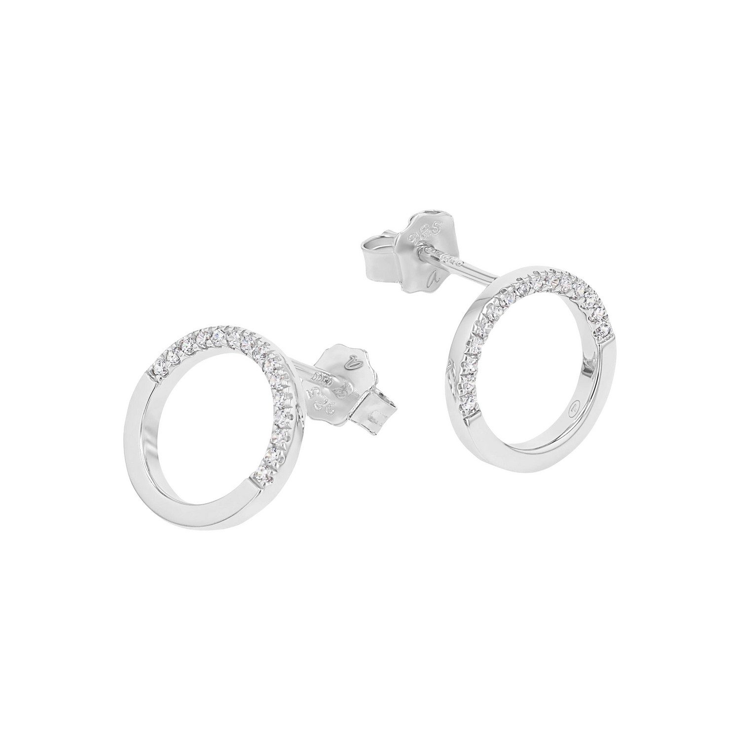 TOM TAILOR Paar Ohrstecker Schmuck Geschenk Silber 925 Kreis rund, mit Zirkonia (synth)