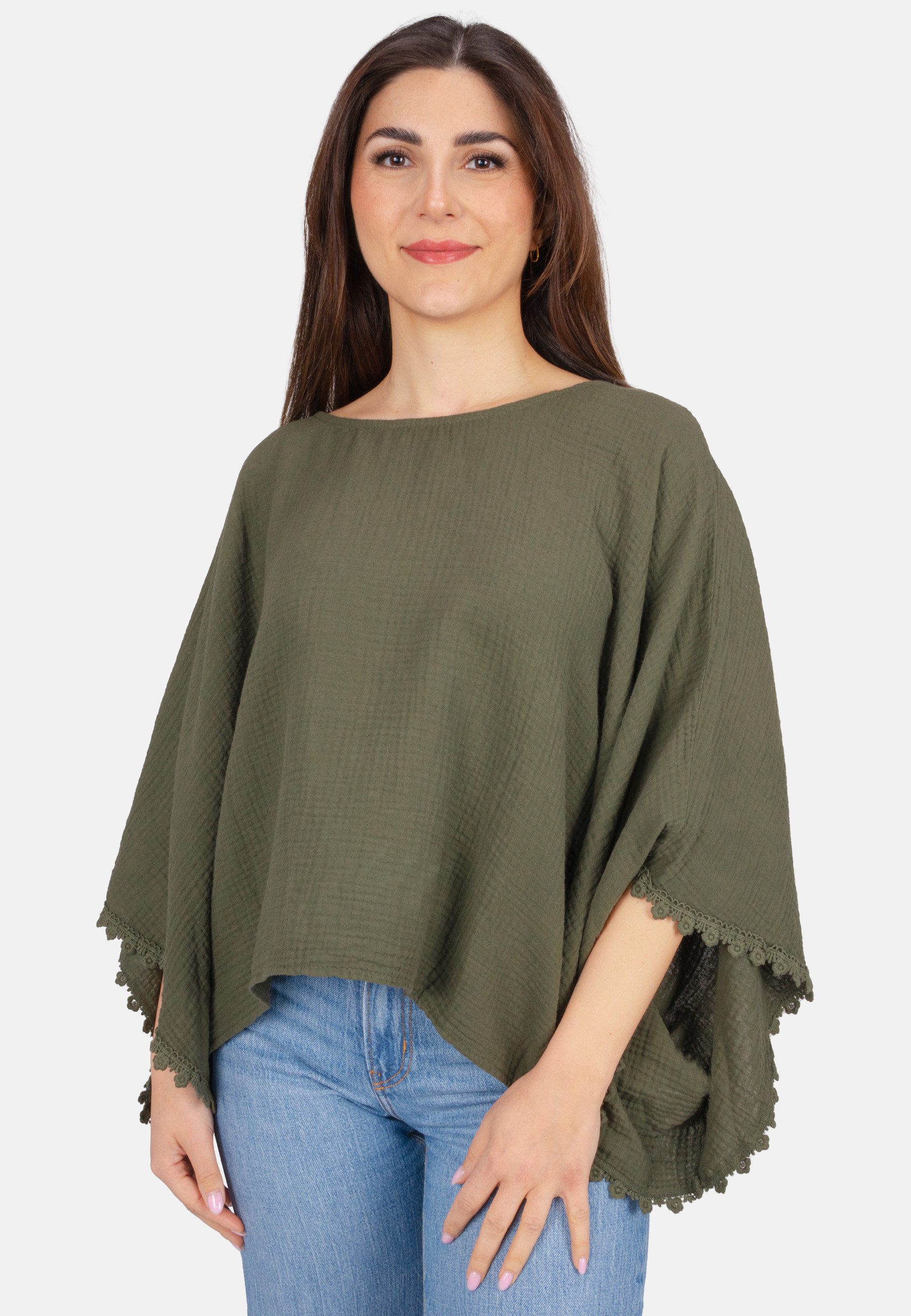 Seasons of April Kurzarmbluse MATHILDA MUSSELIN günstig online kaufen