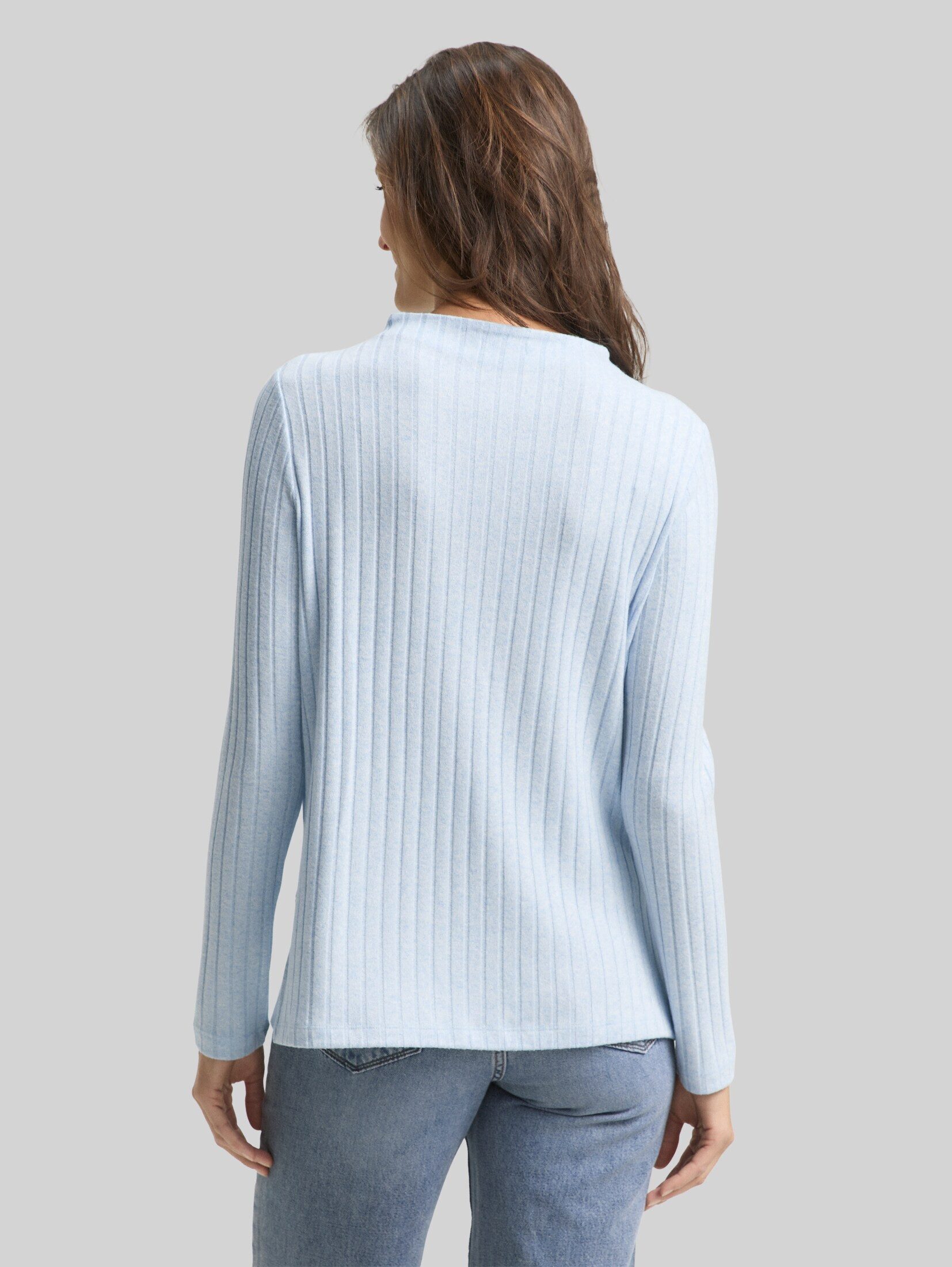 TOM TAILOR Langarmshirt T-Shirt Cosy Langarmshirt mit Stehkragen
