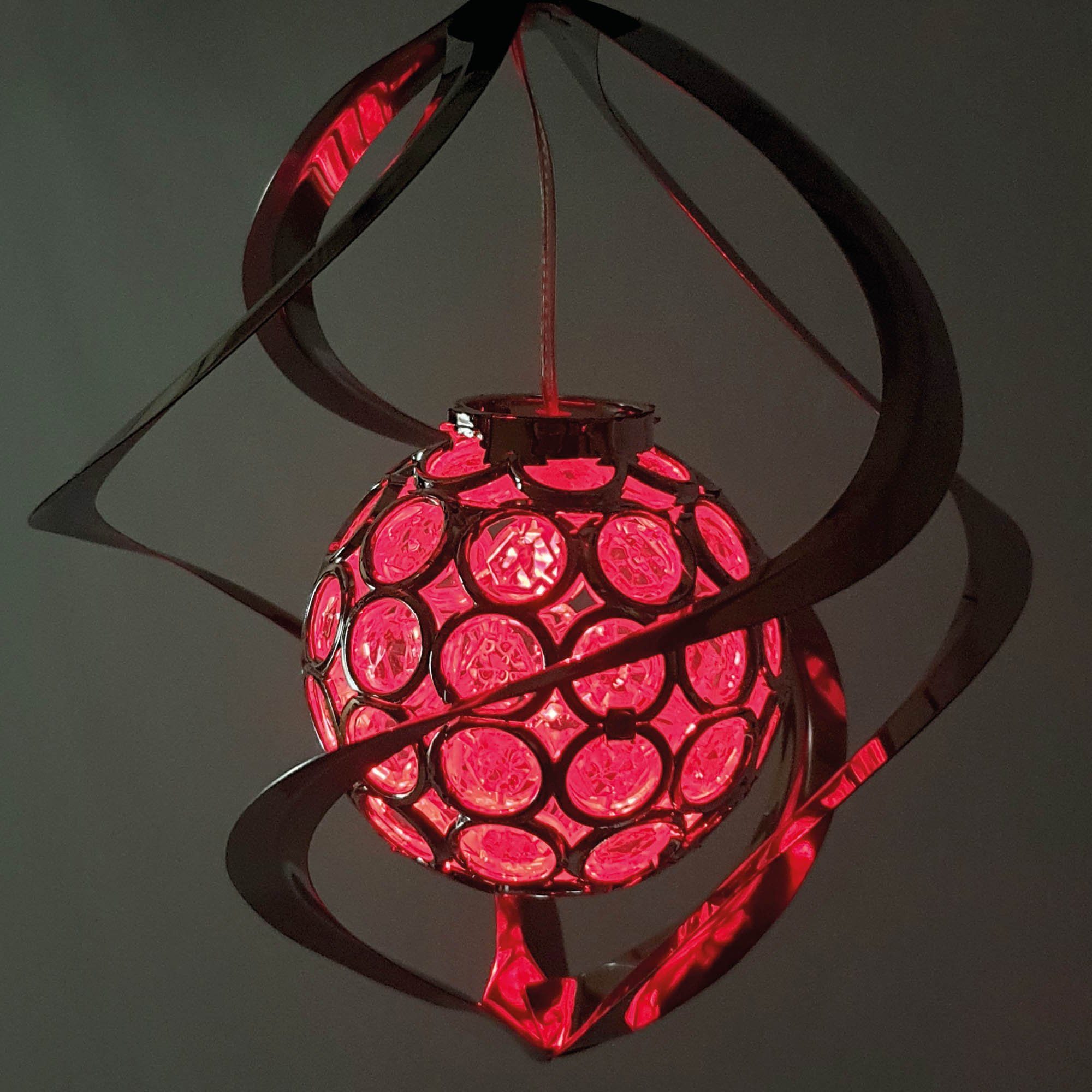 Bestlivings LED Lampion Solarleuchtkugel, LED fest integriert, Bunter Farbwechsel, LED festintegriert, Bunter Farbwechsel, LED Solarkugelleuchte (18cm)