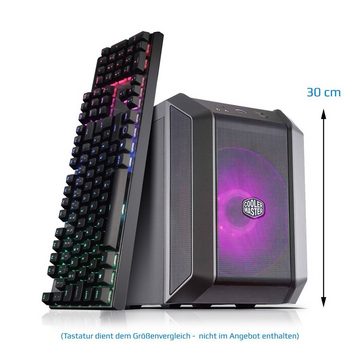 Kiebel Mini Cube Gaming-PC (AMD Ryzen 5 AMD Ryzen 5 4600G, Radeon Vega, 16 GB RAM, 500 GB SSD, Luftkühlung, WLAN, RGB-Beleuchtung)