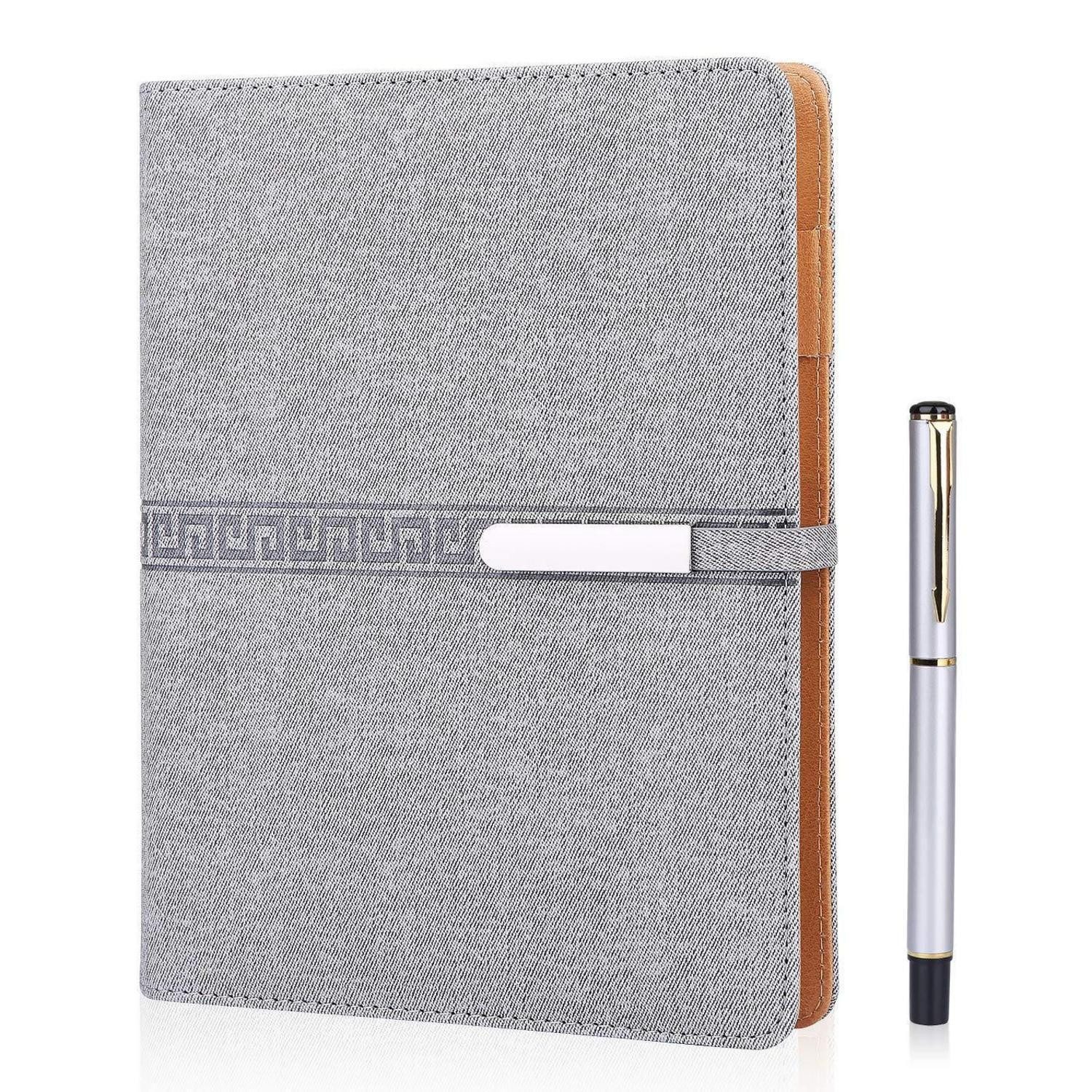 LuxusKollektion Notizbuch Notizbuch A5 liniert 6-Ring Hardcover Grau