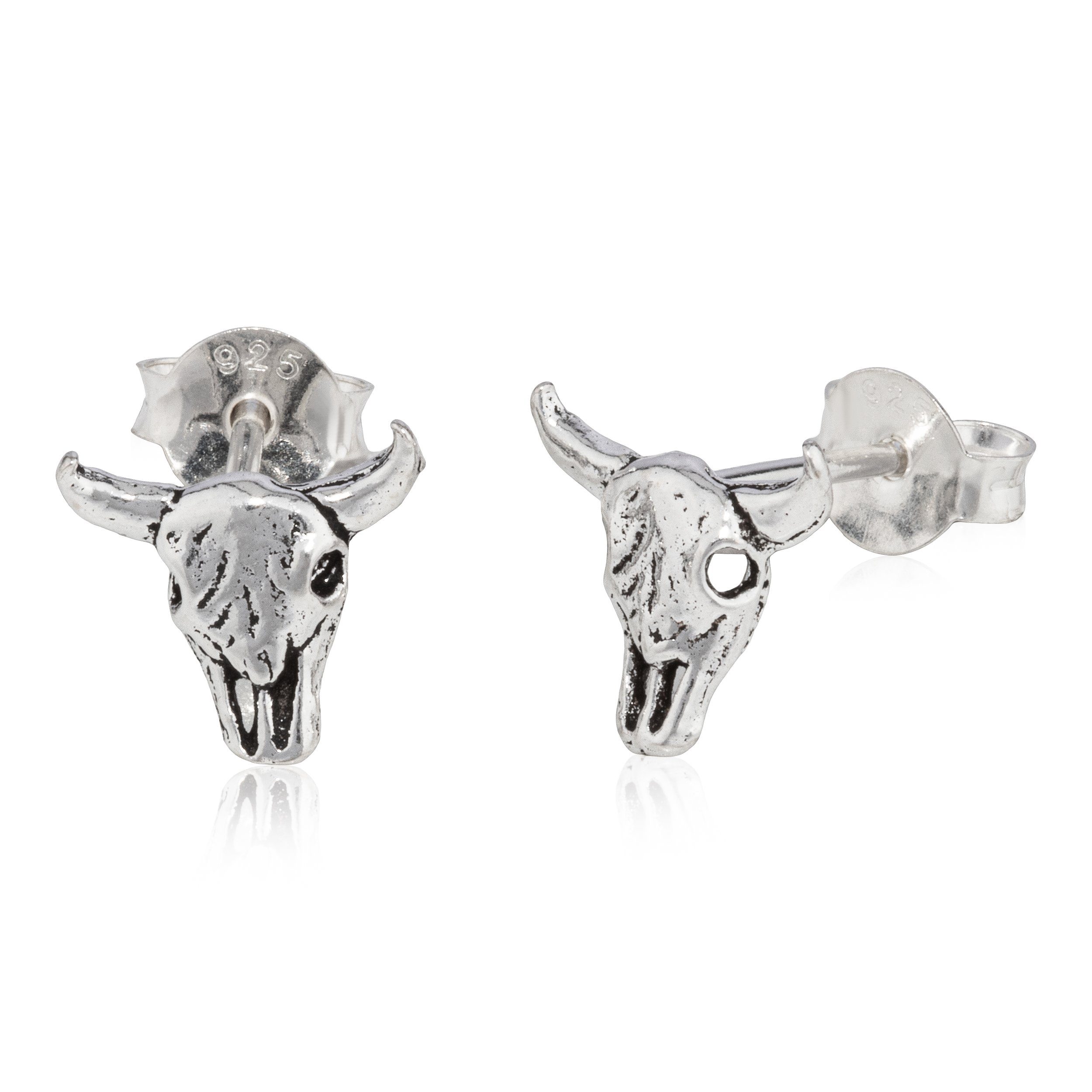 NKlaus Herren Ohrstecker Aus 925 Sterlingsilber | Einzelstück | Matt | 9,0 X 4,7 Mm | Mit Schmetterlingsverschluss