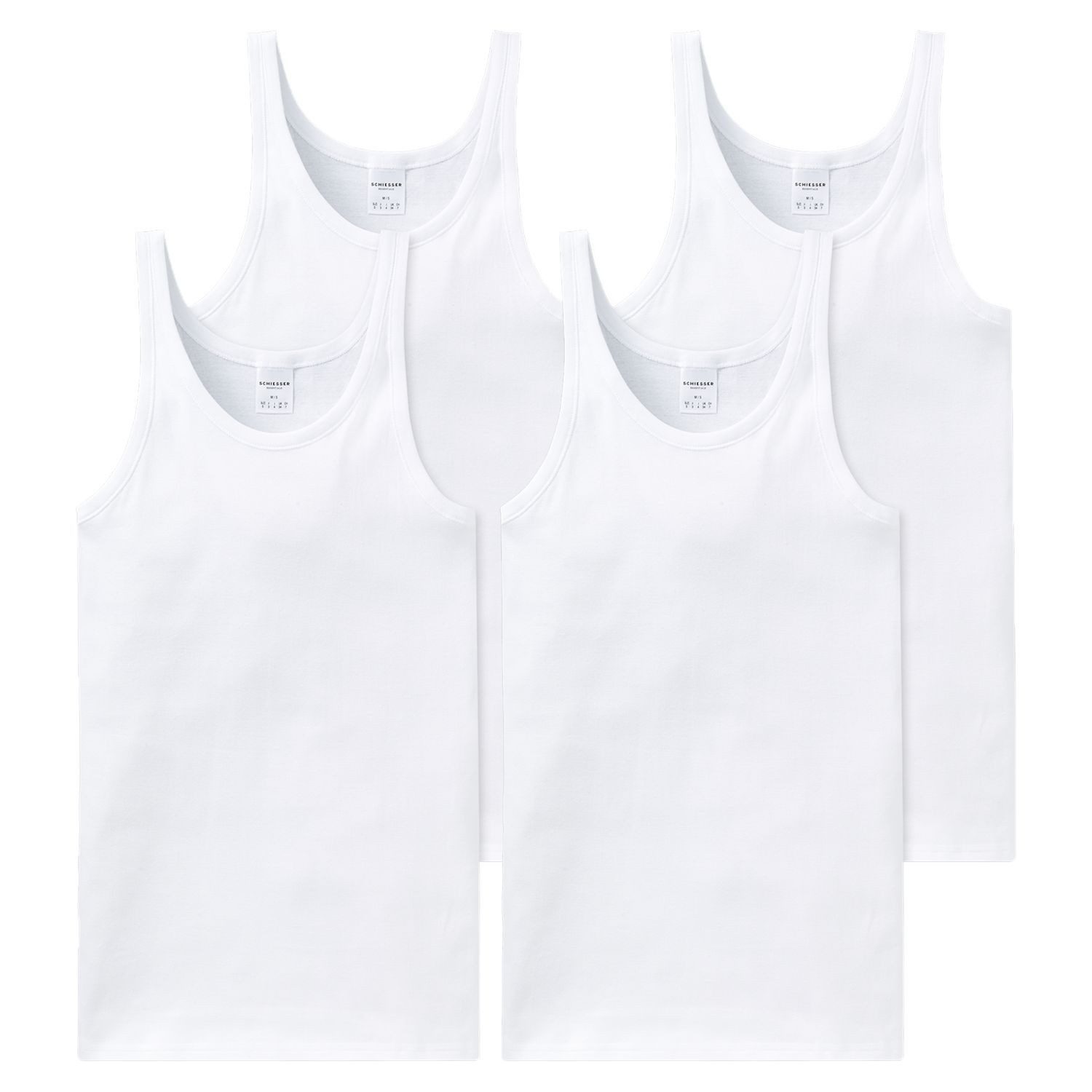 Schiesser Unterhemd Essentials (Mehrpack, 2-St., 4 Stück) Feinripp, strapaz günstig online kaufen