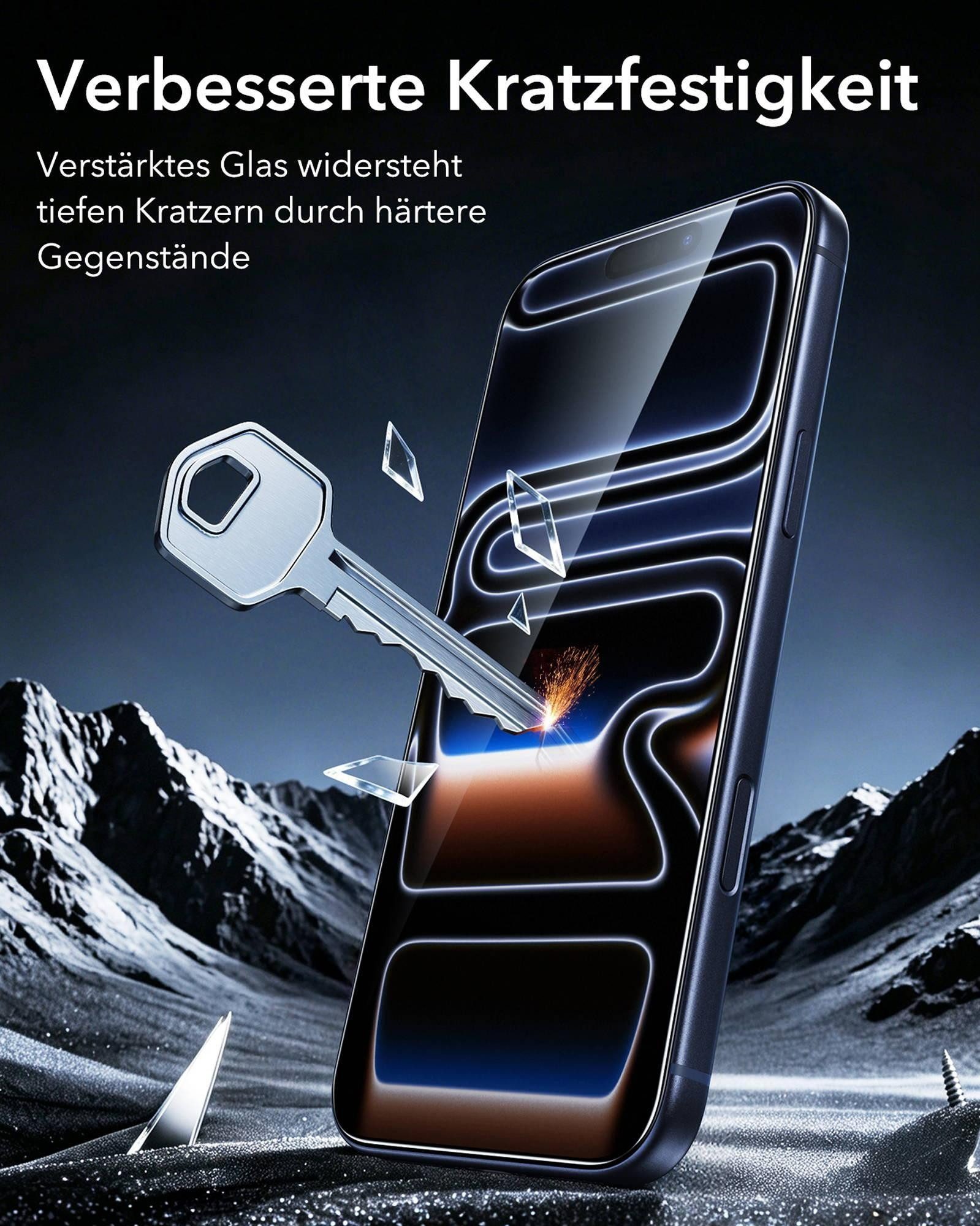ESR Displayschutzglas Armorite Displayschutz für das iPhone 18 Pro Max für Apple iPhone 18 Pro Max/17 Pro Max, 9H-Härte, 7-fache Stoßdämpfung, UltraFit Aufbring – Bild 5 von 5