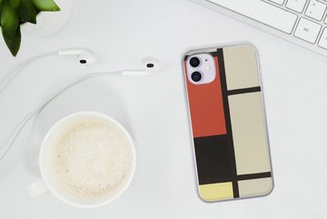 MuchoWow Handyhülle Komposition mit rotem Quadrat, schwarz, blau - Piet Mondrian, Handyhülle Apple iPhone 11, Smartphone-Bumper, Print, Handy
