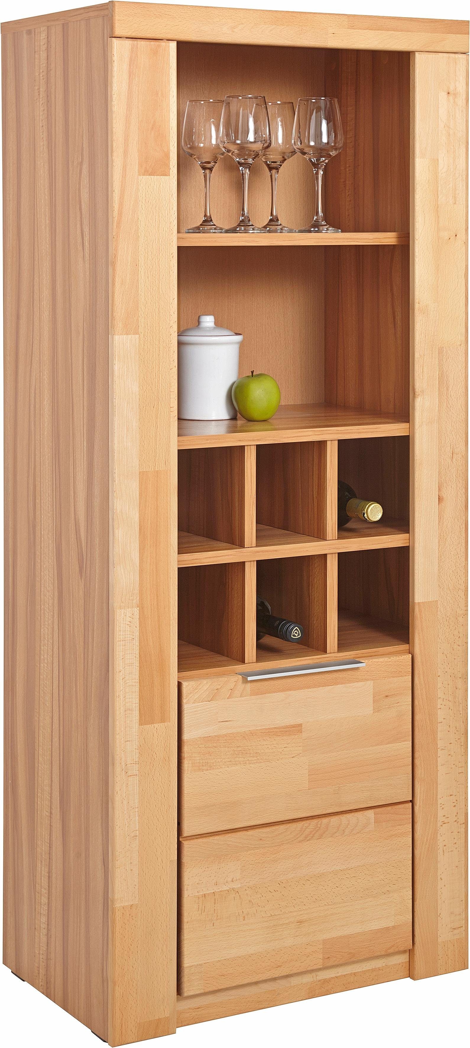 Home affaire Vitrine ZARA81, 2 Fächer geschlossen, geölt, Wohnzimmer, teilm günstig online kaufen