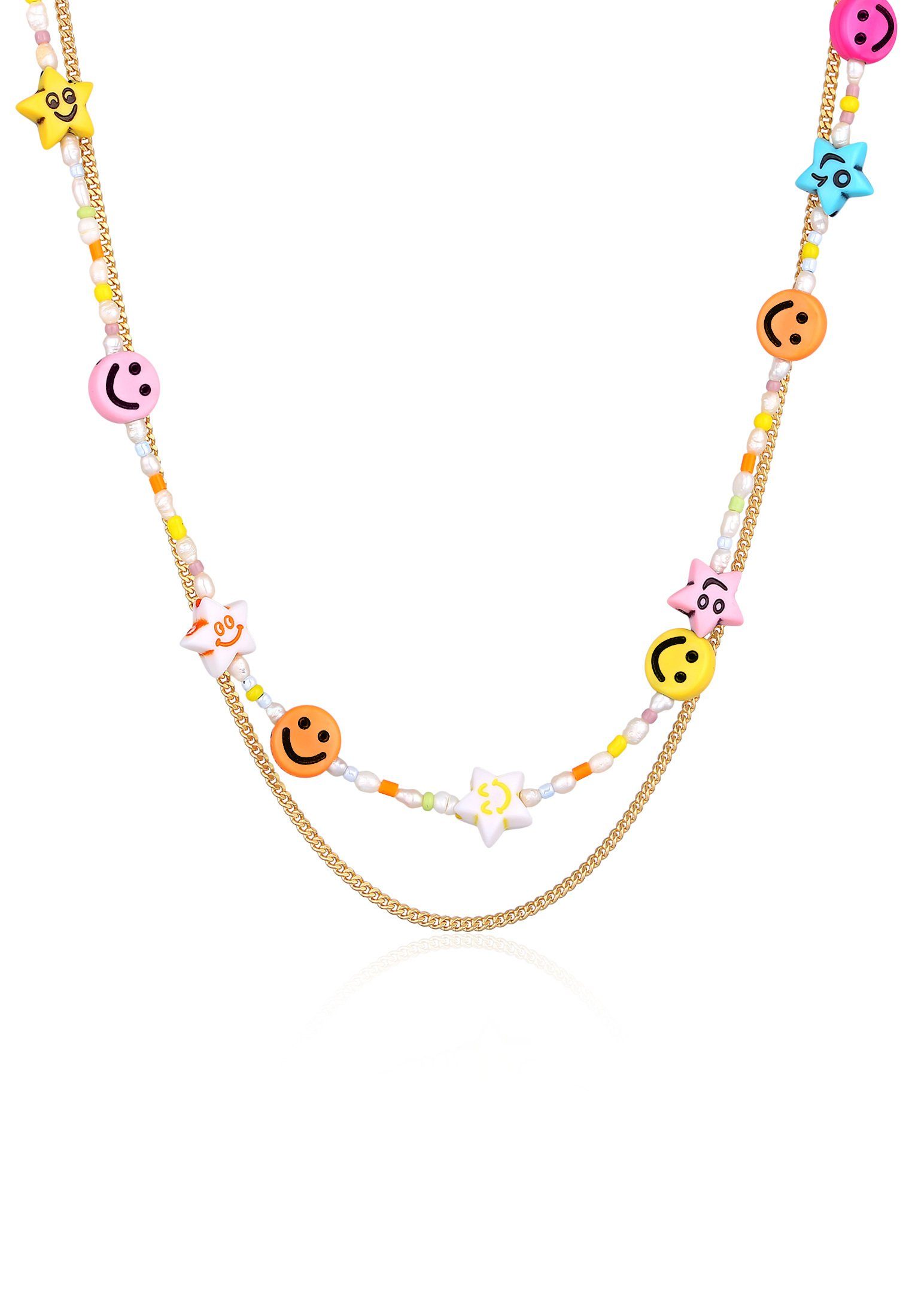 Elli Ketten-Set Layer Süßwasserperlen Bunt Smiling günstig online kaufen