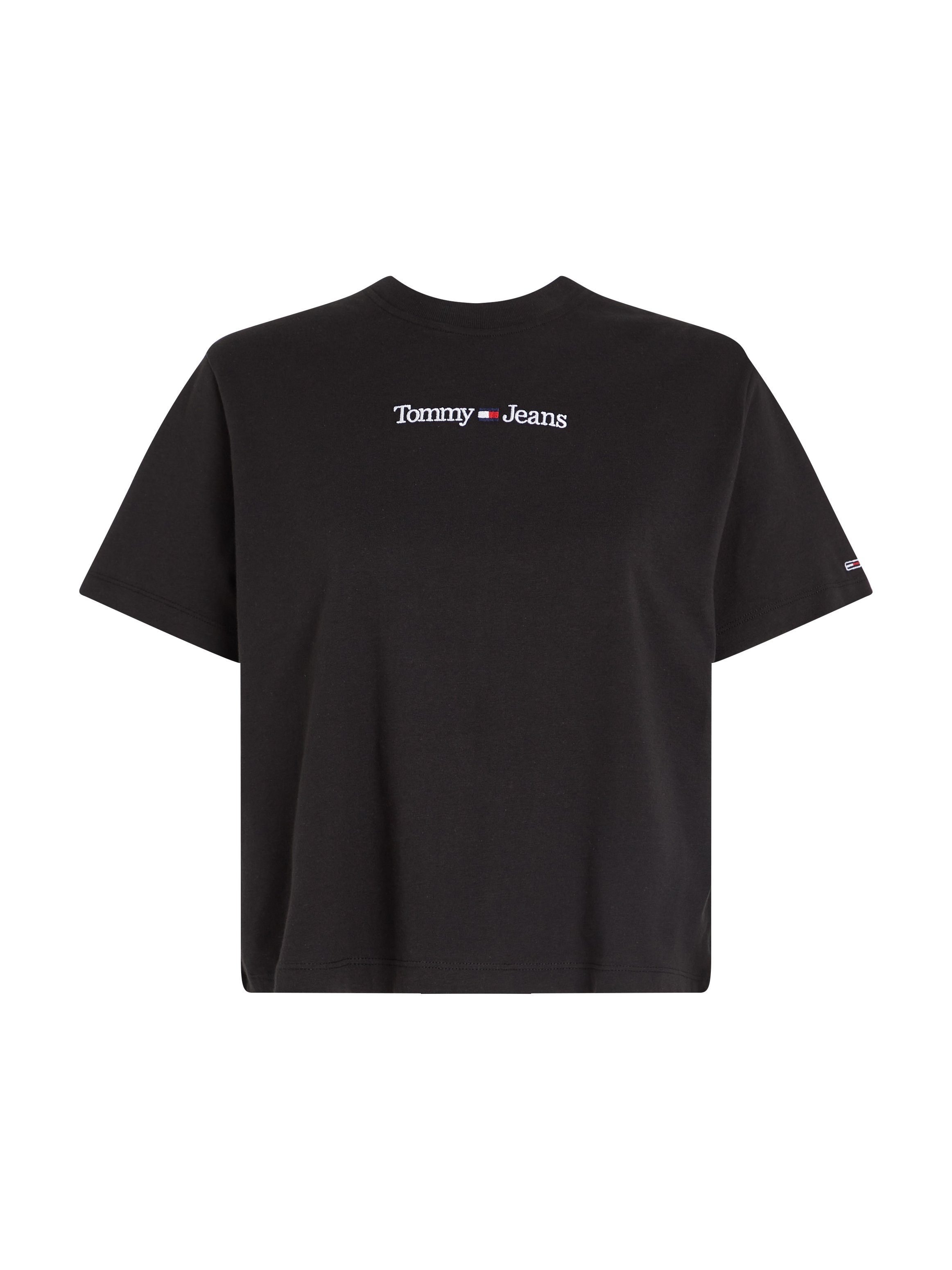 Tommy Jeans Kurzarmshirt TJW TEE mit Jeans Linear LINEAR SERIF Logoschriftzug Tommy CLS Black