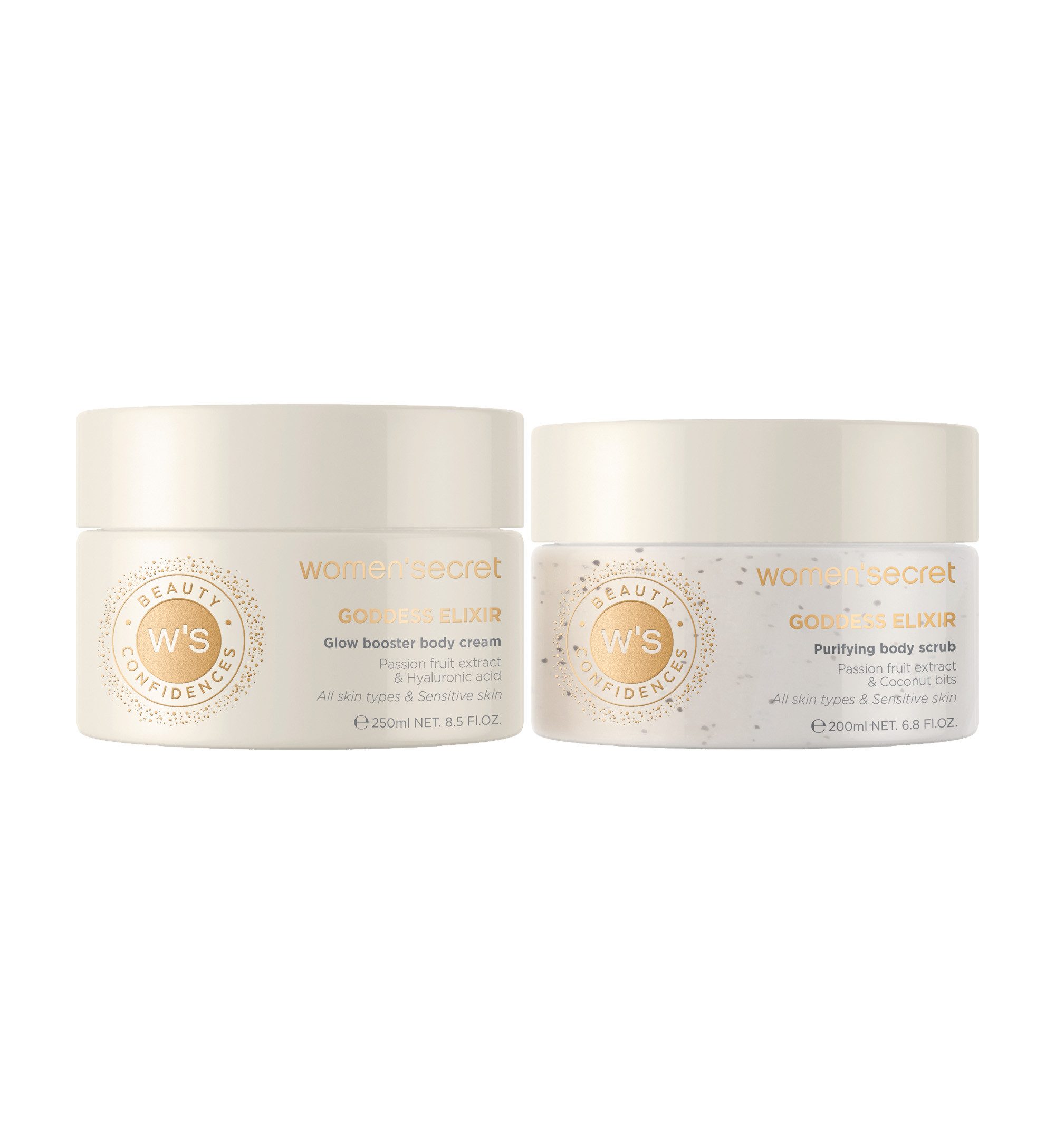 women'secret Körperpeeling Giftset - S - Goddess Elixir, 2-tlg., B.Cream 250ml + B.Scrub 200ml