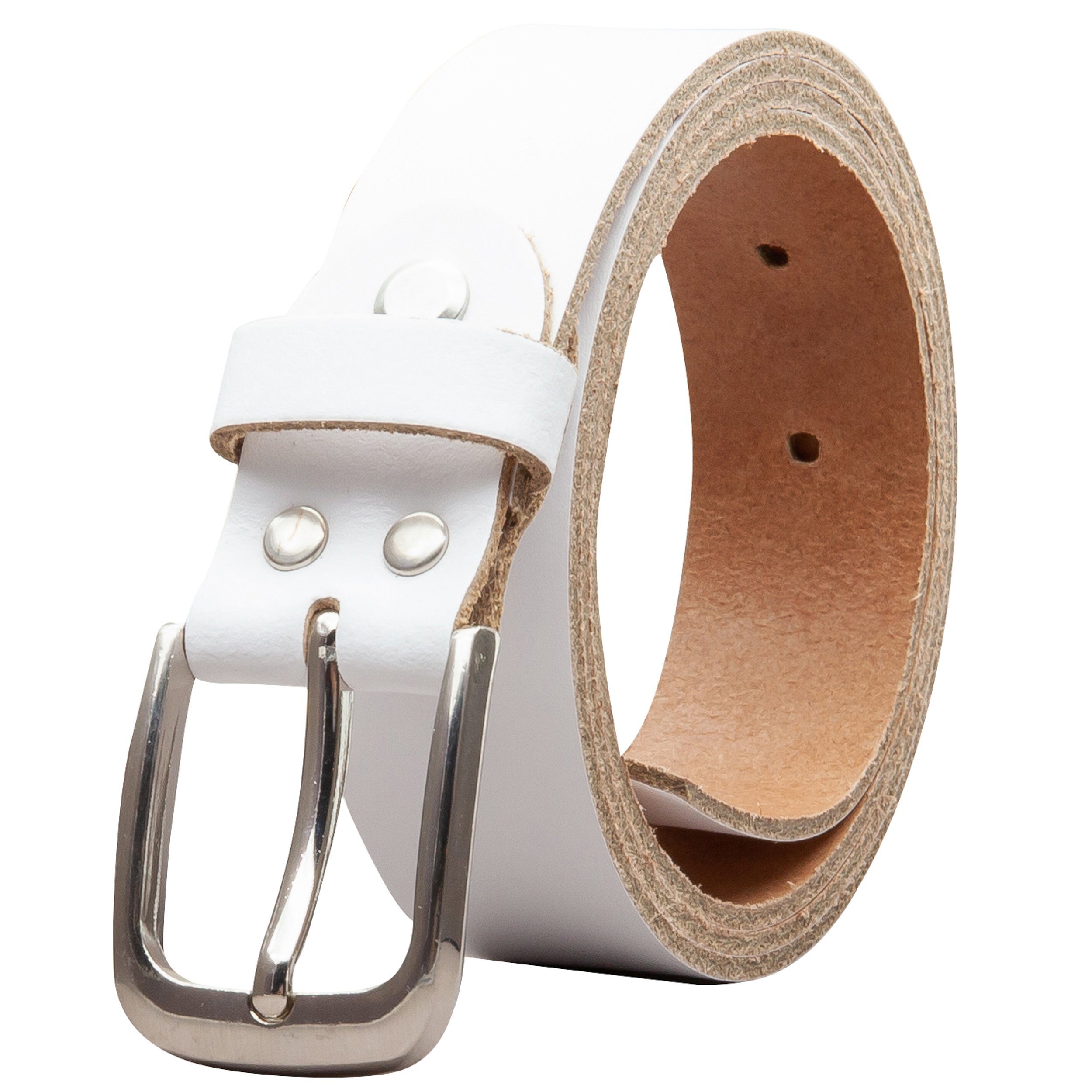 COLOGNEBELT Ledergürtel OM317-SL-Weiss MADE IN GERMANY, Weiss Kürzbar, 100 günstig online kaufen