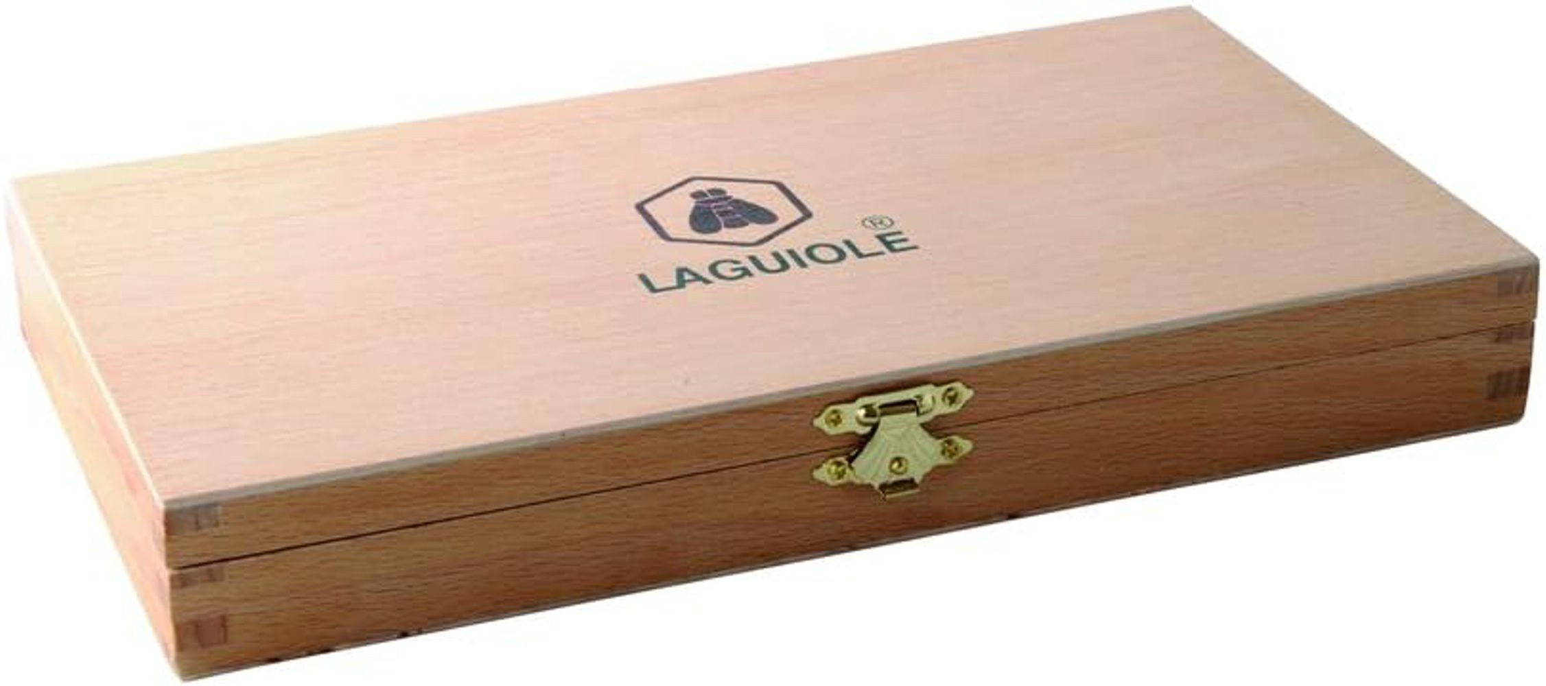 LAGUIOLE Steakmesser 6 Steakmesser LAGUIOLE L´ECLAIR NEU+OVP in der Holz-Schatulle (6 Stück), Dunkelbraun
