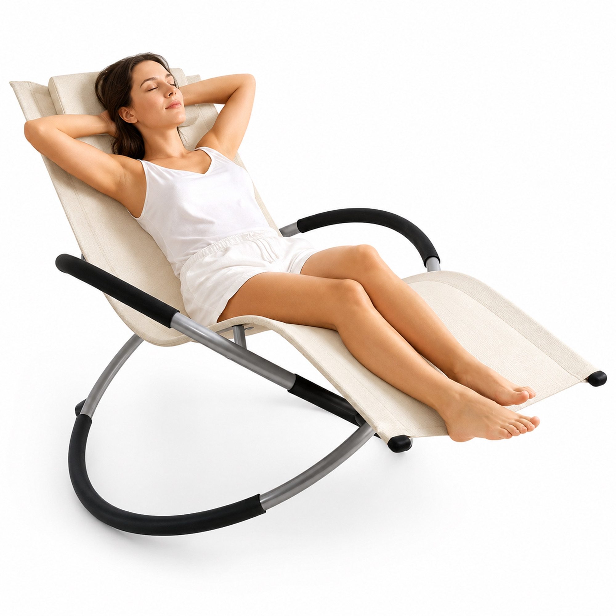Mucola Relaxliege Schaukelliege Sonnenliege Liegestuhl 200kg belastbare XXL Relaxliege, Stück 1 Teile, bis 200 Kg belastbar