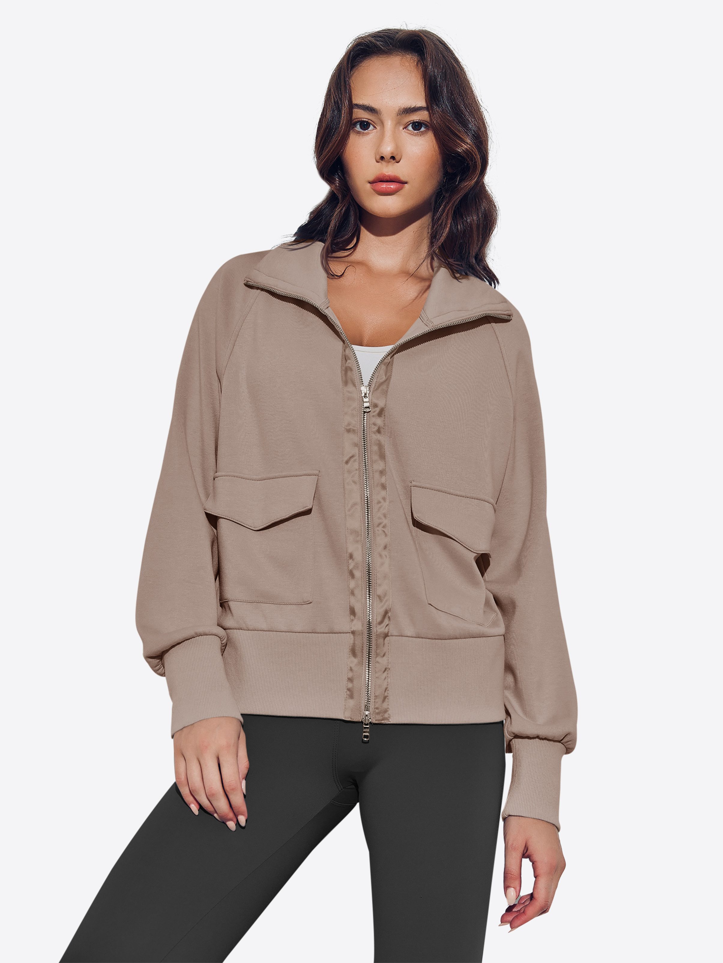 Imily Bela Sweatjacke Damen Langärmliges Lockeres Freizeit-Sweatshirt (Pack günstig online kaufen