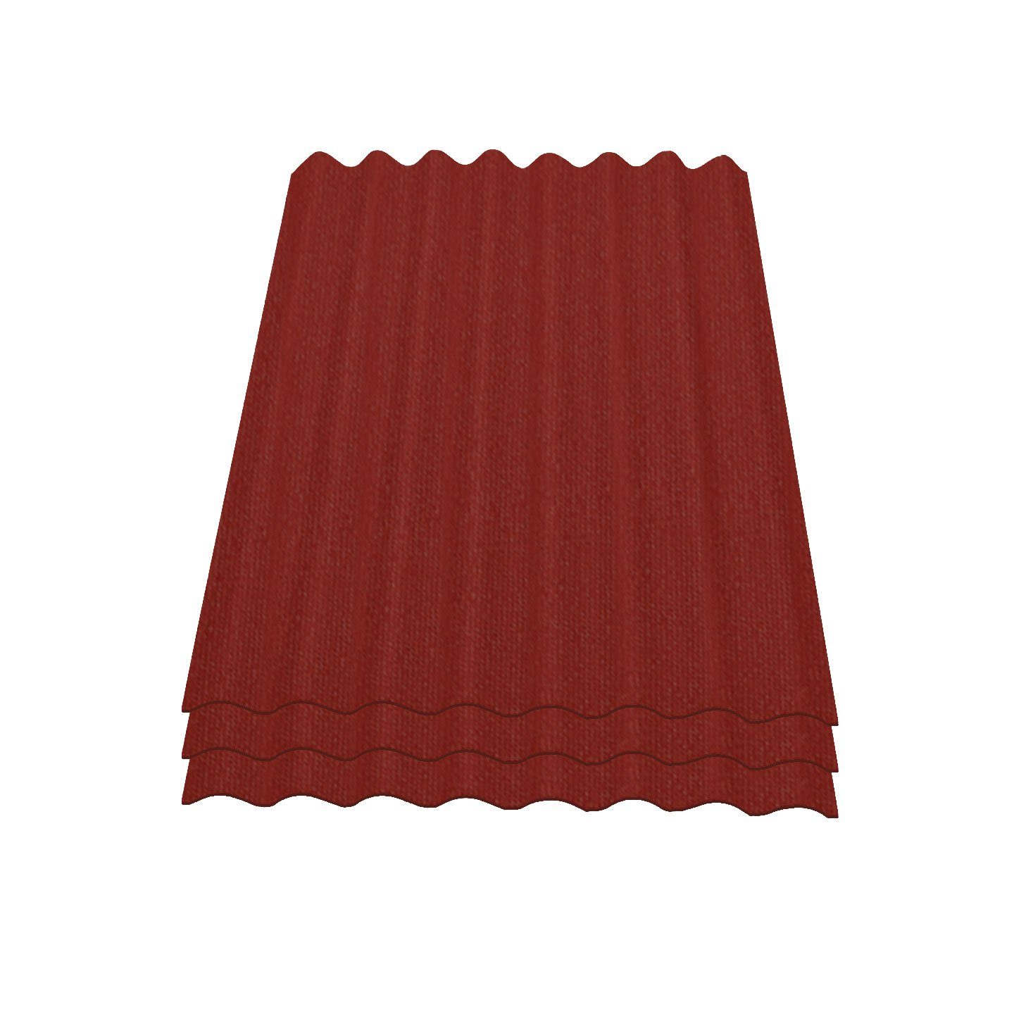 Onduline Dachpappe Onduline Easyline Dachplatte Wandplatte Bitumenwellplatten Wellplatte 3x0,76m² - rot, wellig, 2.28 m² pro Paket, (3-St)
