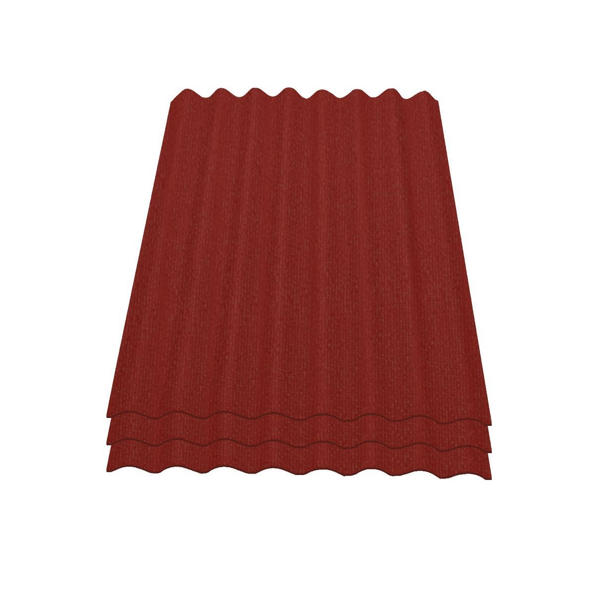 Onduline Dachpappe 3er Pack Dachplatte Easyline® Wellplatte Gartenhaus, Farbe: rot, wellig, 2.28 m² pro Paket, (3-St), Größe: 1000 x 760 x 2,6 mm, Profil: 95/38