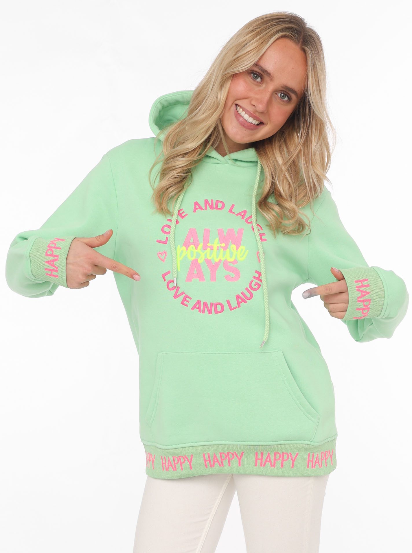 Zwillingsherz Hoodie "Always Positive" mit Kapuze günstig online kaufen