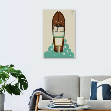 Posterlounge Holzbild Bo Lundberg, Riva Aquarama, Wohnzimmer Lounge Illustration