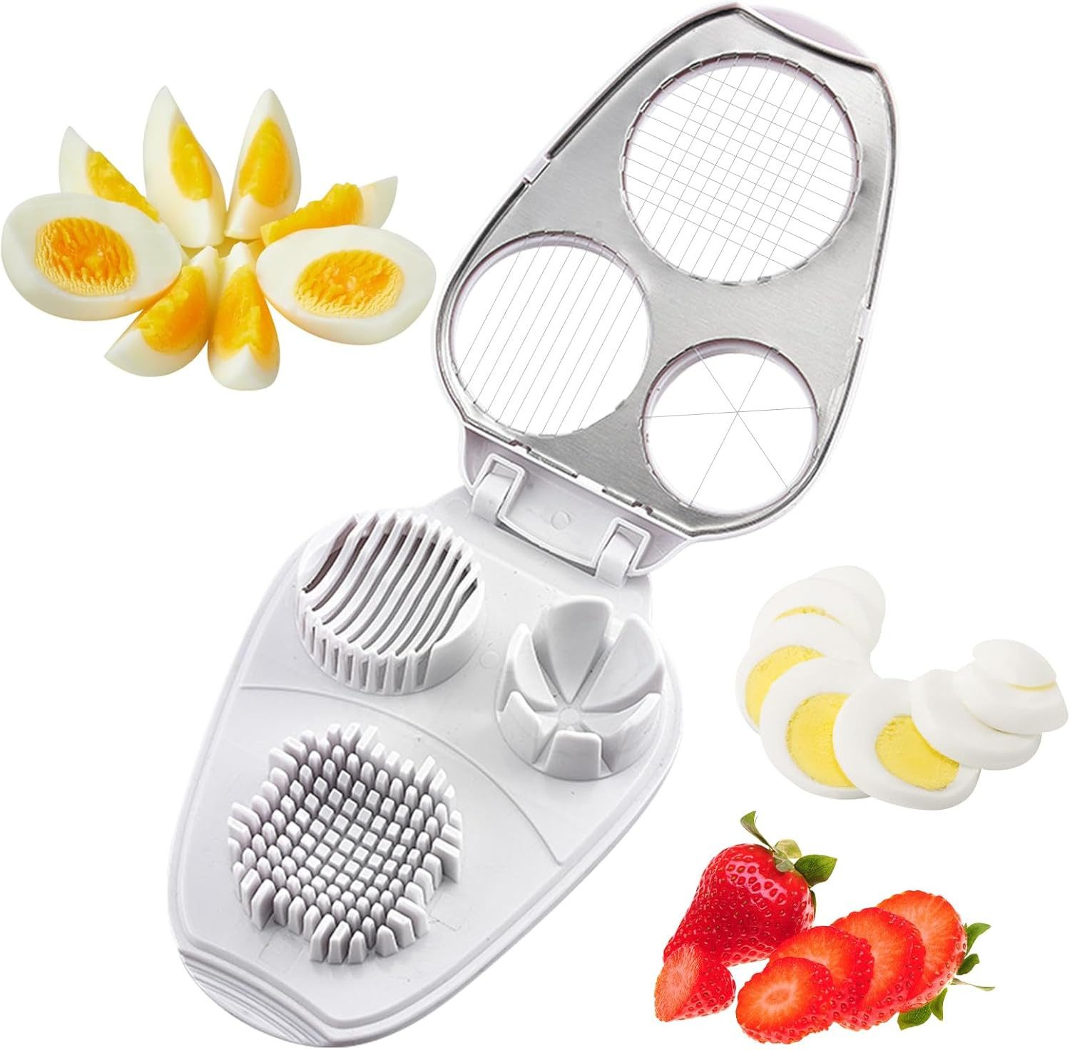 FELIXLEO Eierschneider 2er Set Eierschneider 3 in 1 Edelstahl für Eier Obst Pilze, (1-tlg)