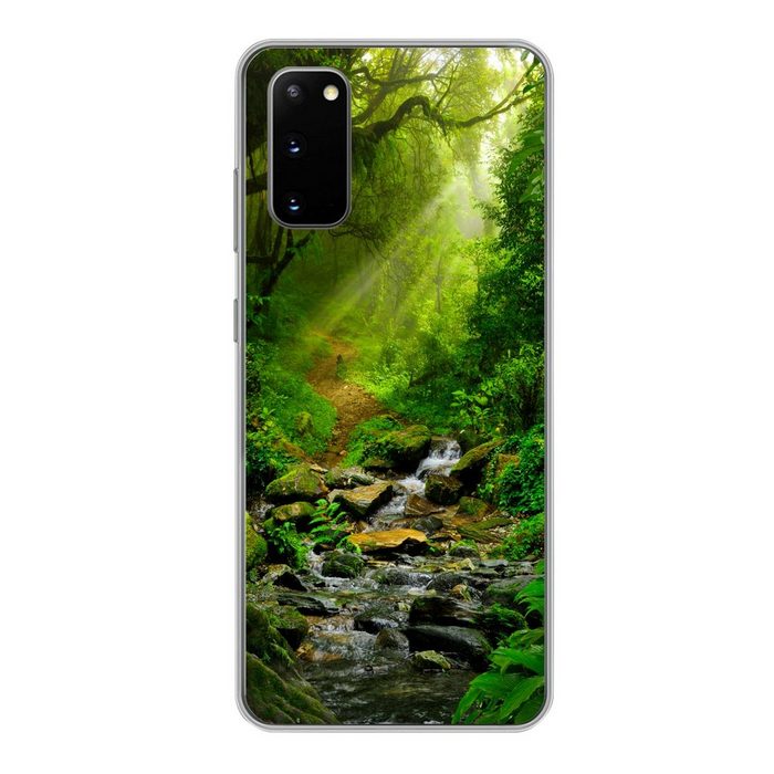 MuchoWow Handyhülle Dschungel - Wasser - Laub - Sonne - Natur Phone Case Handyhülle Samsung Galaxy S20 Silikon Schutzhülle