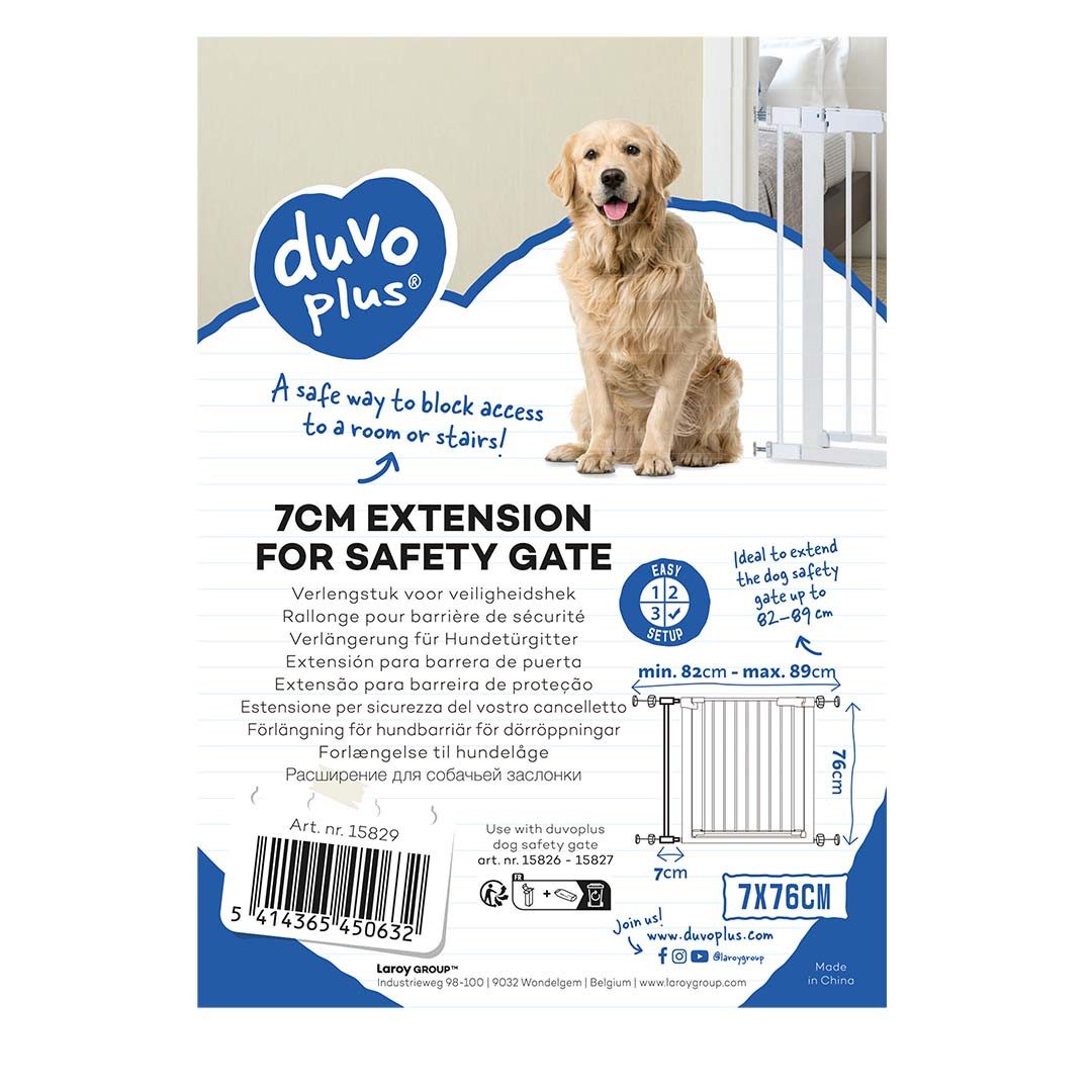 DUVO+ Türschutzgitter Duvoplus Verlängerung für Türgitter - weiß Breite: 7 cm