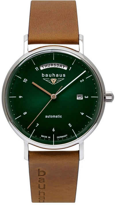 bauhaus Automatikuhr Bauhaus Edition, Day-Date, 2162-4, Armbanduhr, Herrenuhr, Datum, Made in Germany