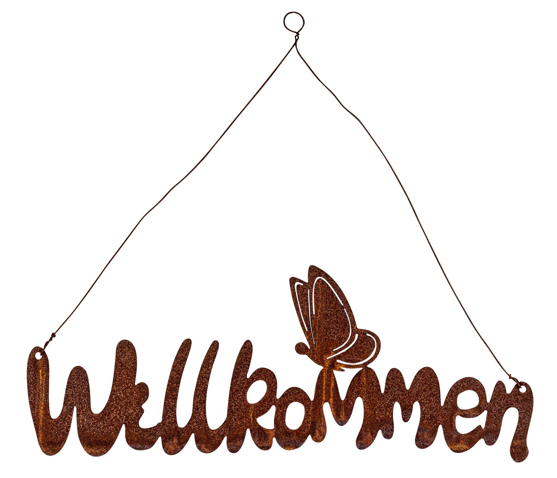 Levandeo® Deko-Schriftzug, Schild Willkommen 38x14cm Gartendeko günstig online kaufen