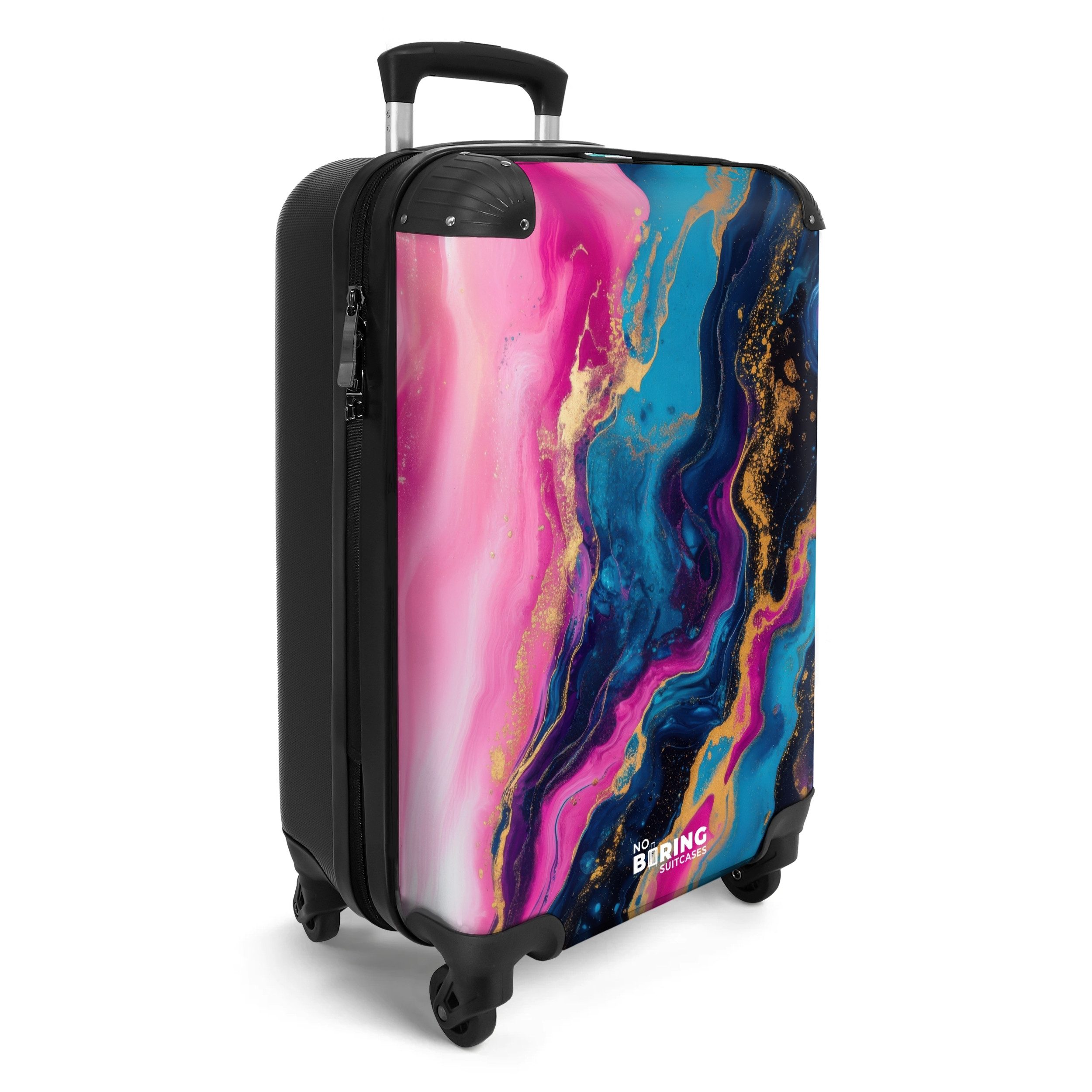 NoBoringSuitcases.com© Hartschalen-Trolley Fließendes Rosa und Blau günstig online kaufen