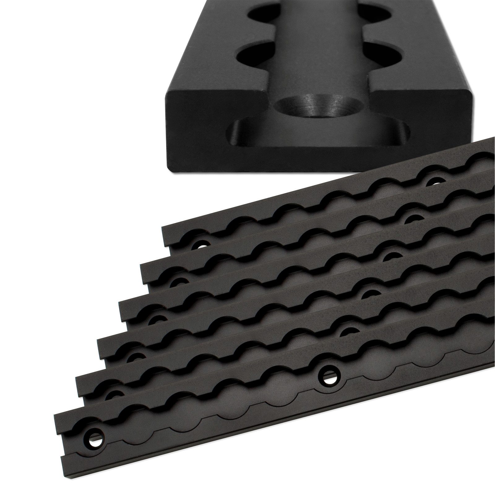 solidpro Spanngurt Airlineschiene 6x 1 Meter eckig schwarz, TÜV zertifiziert, eloxiert (6-St)