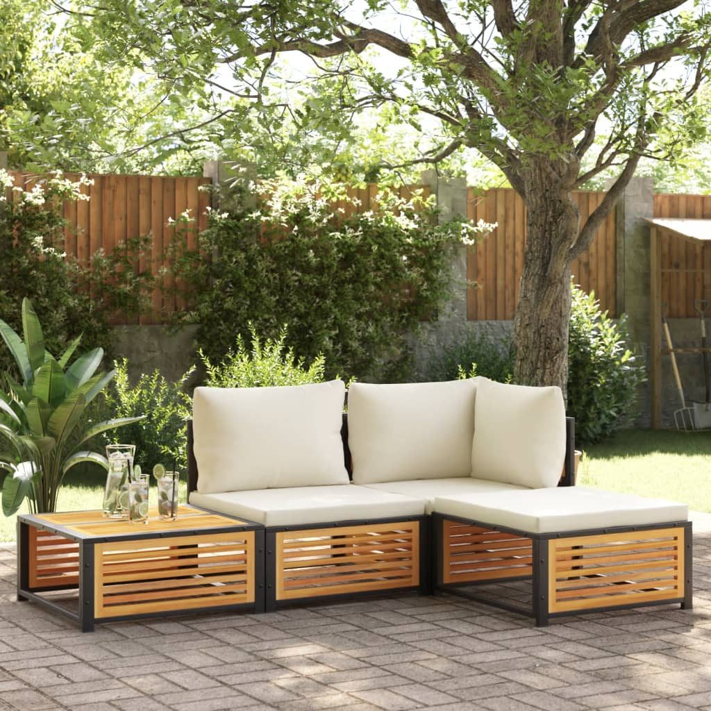 vidaXL Sofaelement Gartenhocker mit Kissen 68x68x30 günstig online kaufen