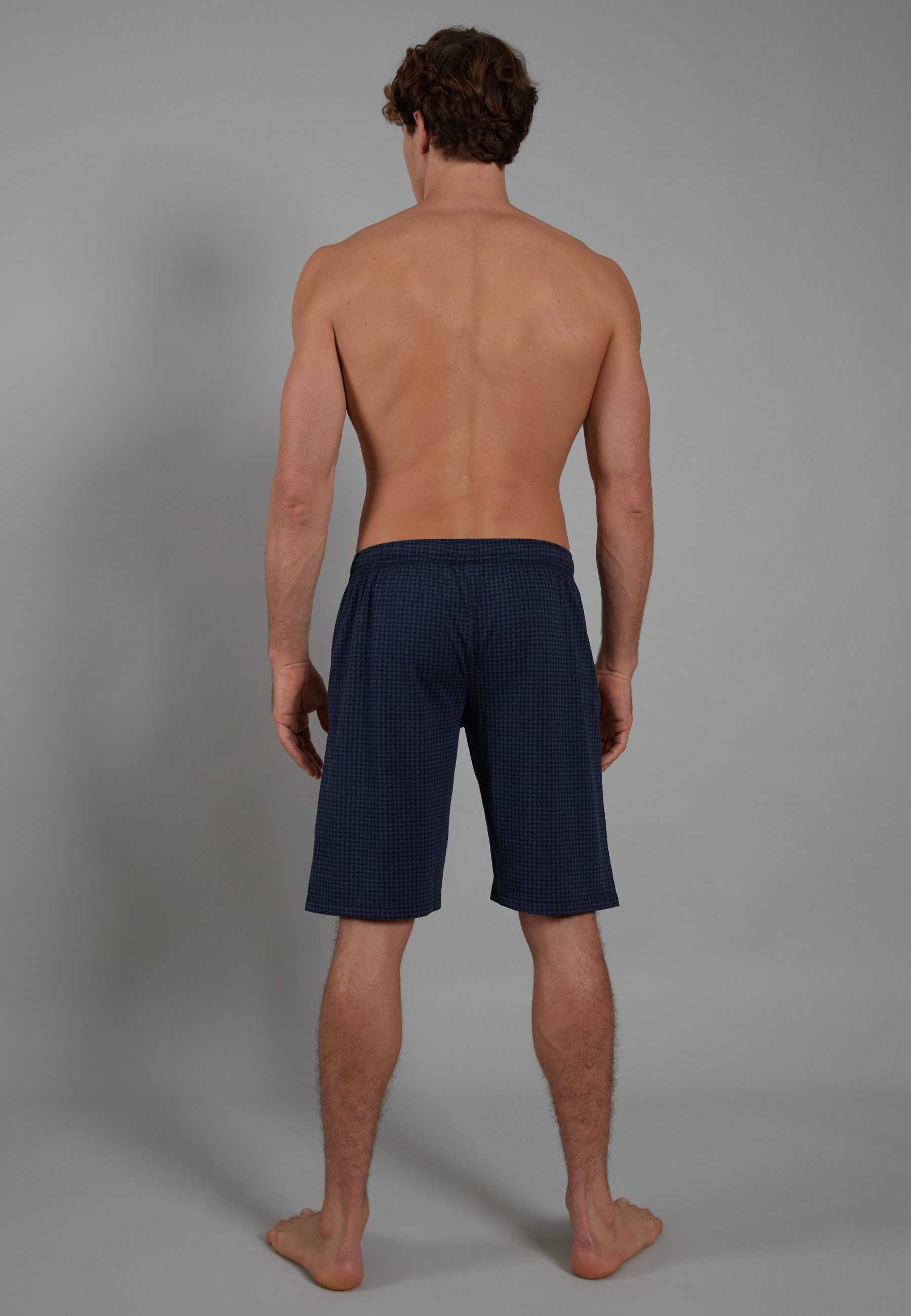 CECEBA Schlafhose CECEBA Herren Bermuda blau bedruckt (1-tlg)