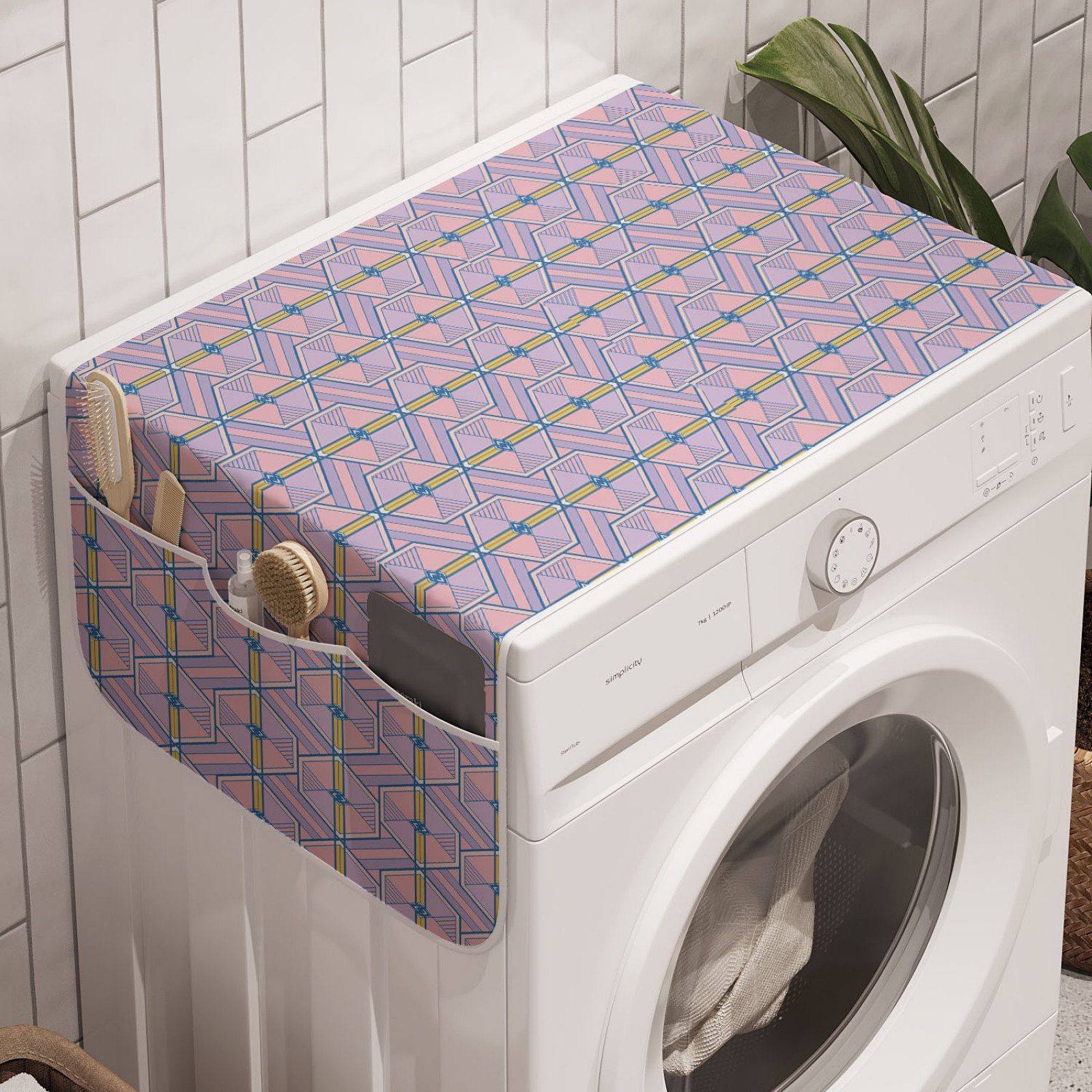 Abakuhaus Badorganizer Anti-Rutsch-Stoffabdeckung Waschmaschine und geometrisch Trockner, für Hexagons
