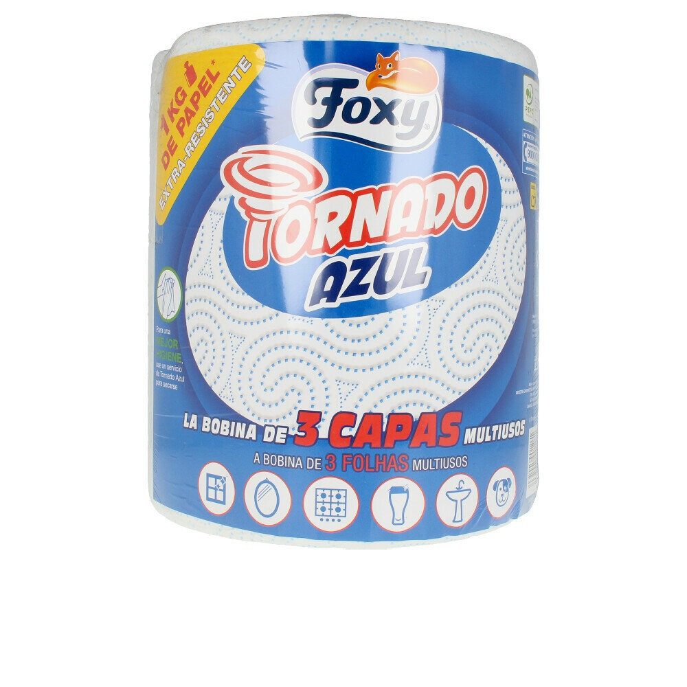 Foxy Papierküchenrolle Foxy TORNADO AZUL bobina multiusos 3 capas 1 kg