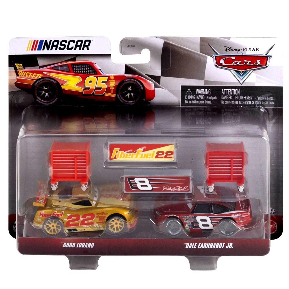 Disney Cars Spielzeug-Rennwagen Gogo Logano & Dale Earnhardt Jr. JJW96 Disney Cars Cast 1:55