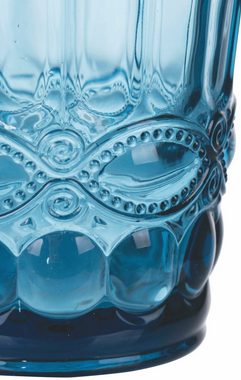 Villa d'Este Gläser-Set Nobilis Blau, Glas, Wassergläser-Set, 6-teilig, Inhalt 240 ml